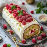 Pistachio Raspberry Swiss Roll Cake: A Dazzling Dessert Video! 2 Pistachio Raspberry Swiss Roll Cake (video)