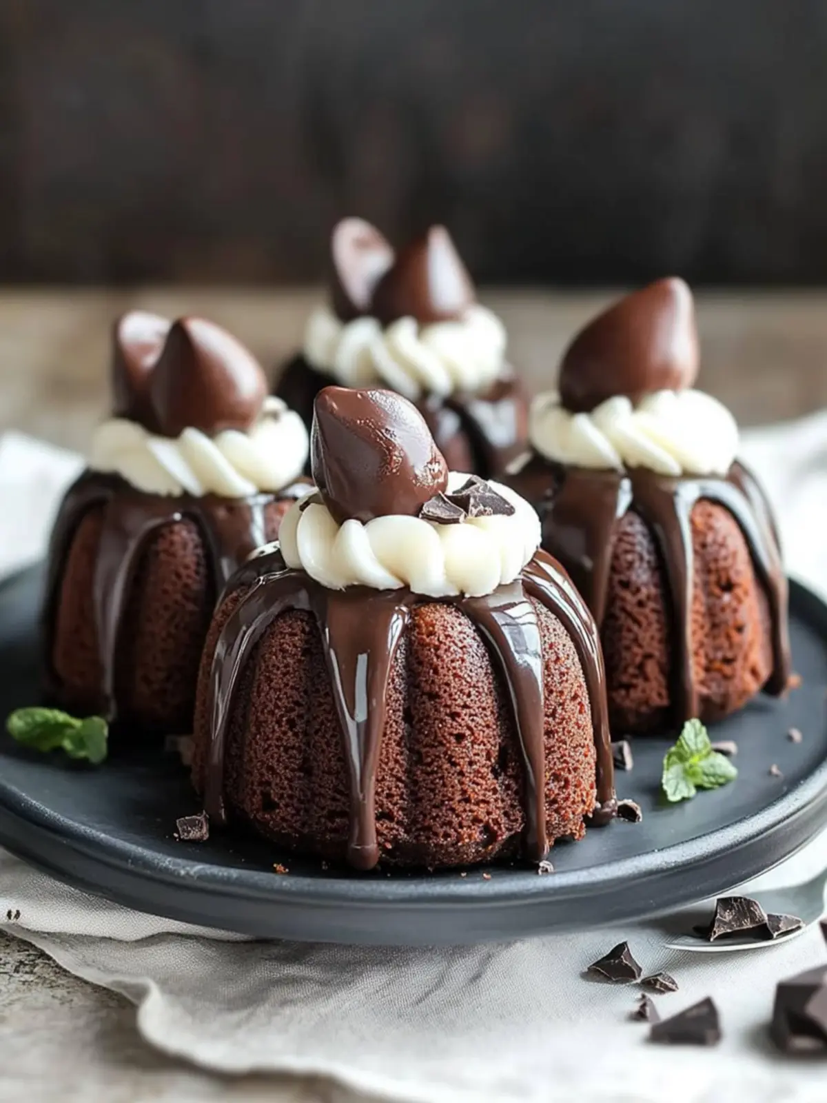 Irresistible Triple Chocolate Mini Bundt Cakes for Any Occasion 2 Triple Chocolate Mini Bundt Cakes