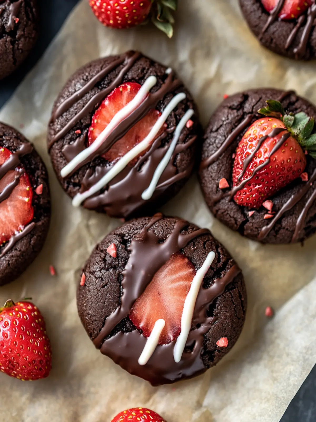 Decadent Chocolate Covered Strawberry Cookies You’ll Love 3 Chocolate Covered Strawberry Cookies
