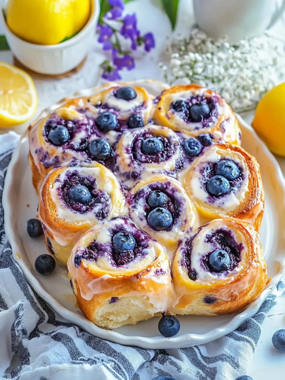 Lemon Blueberry Cream Cheese Rolls: Your New Brunch Favorite 5 Lemon Blueberry Cream Cheese Rolls (video)