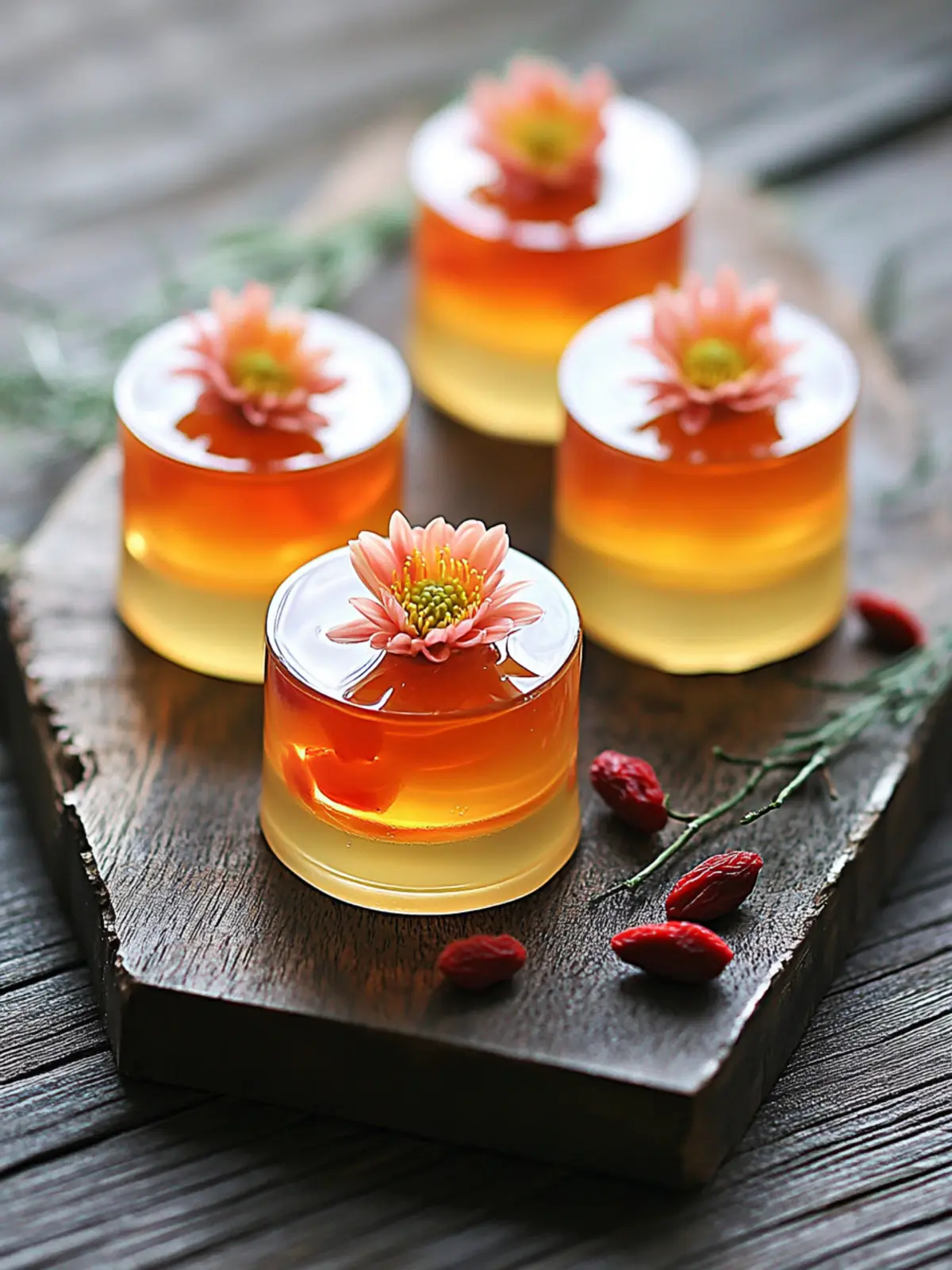 Chrysanthemum Goji Berry Jelly: A Refreshing Healthy Delight 4 Chrysanthemum Goji Berry Jelly 菊花枸子果冻