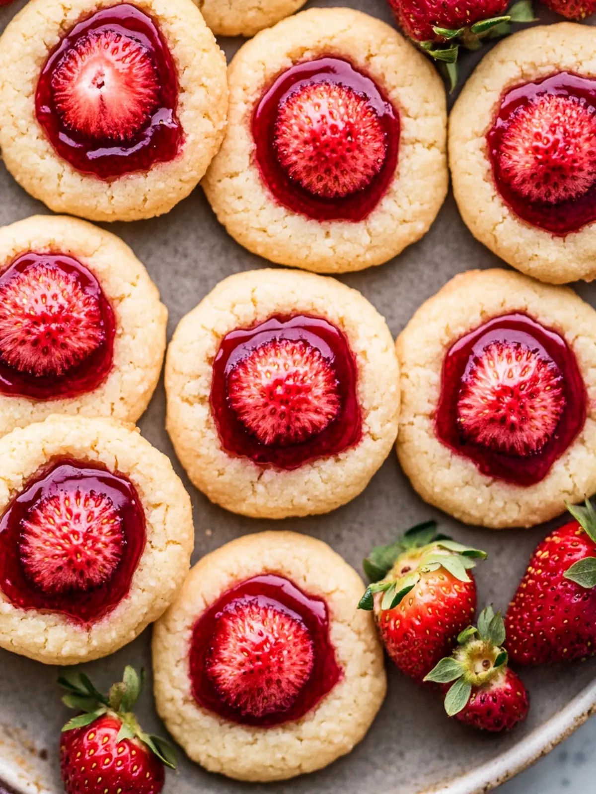 Irresistible Strawberry Thumbprint Cookies with Creamy Filling 4 Strawberry Thumbprint Cookies