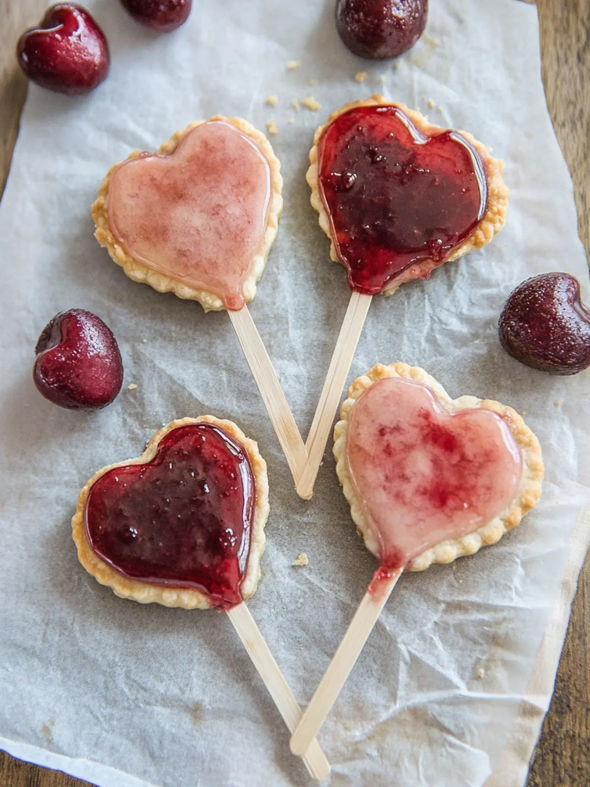 Cherry Jam Heart Pie Pops: Love at First Bite Delight 3 Cherry Jam Heart Pie Pops