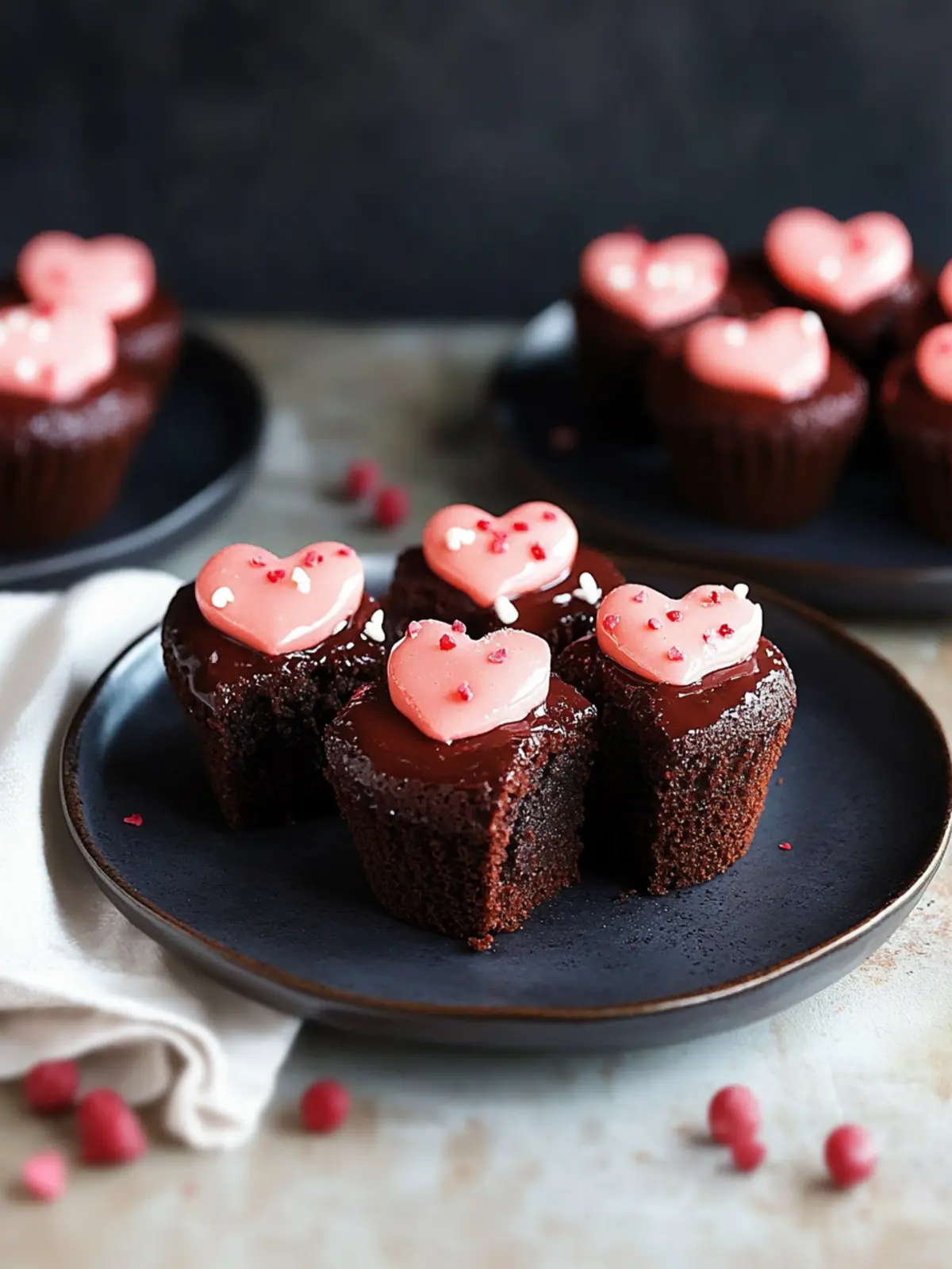 Heartfelt Little Chocolate Heart Cakes for Sweet Celebrations 3 Little Chocolate Heart Cakes