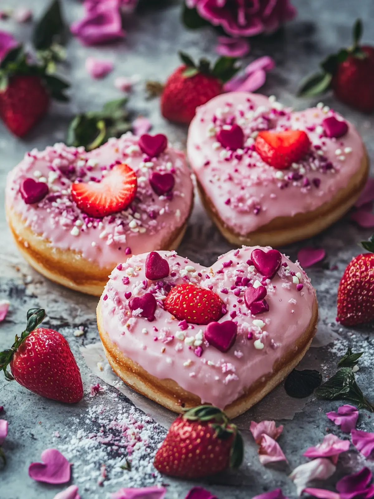 Heart Shaped Strawberry Cheesecake Donuts That Wow! 4 Heart Shaped Strawberry Cheesecake Donuts