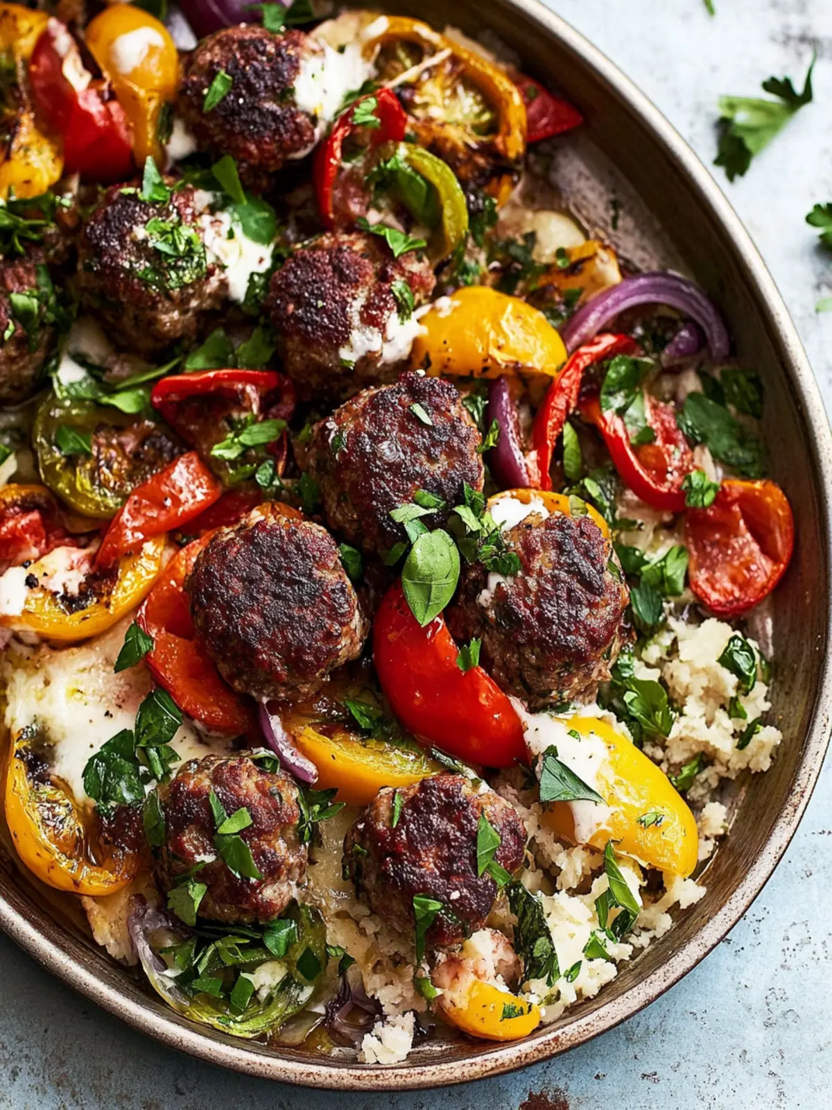 Savory Tray Bake Dinner: Irresistible Lamb Kofta Meatballs 3 Tray bake dinner: Lamb kofta meatballs