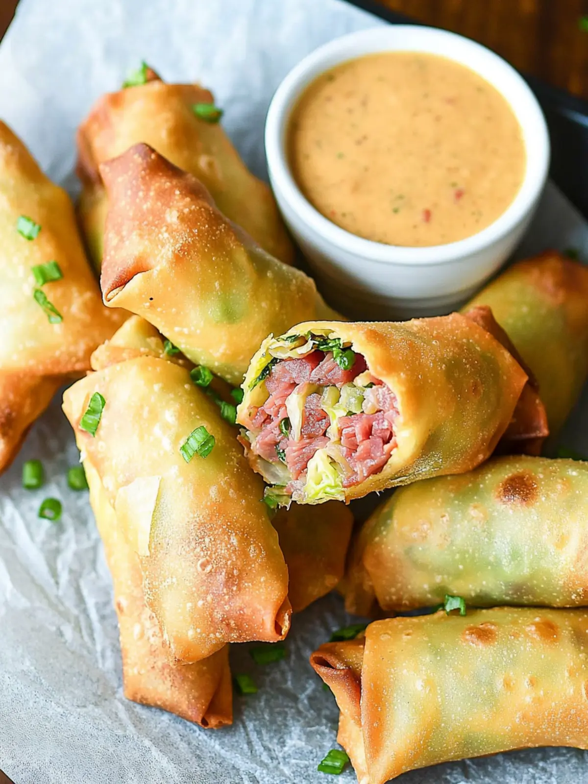 Crispy Corned Beef and Cabbage Egg Rolls with Beer Mustard 2 Corned Beef and Cabbage Egg Rolls with Homemade Beer Mustard