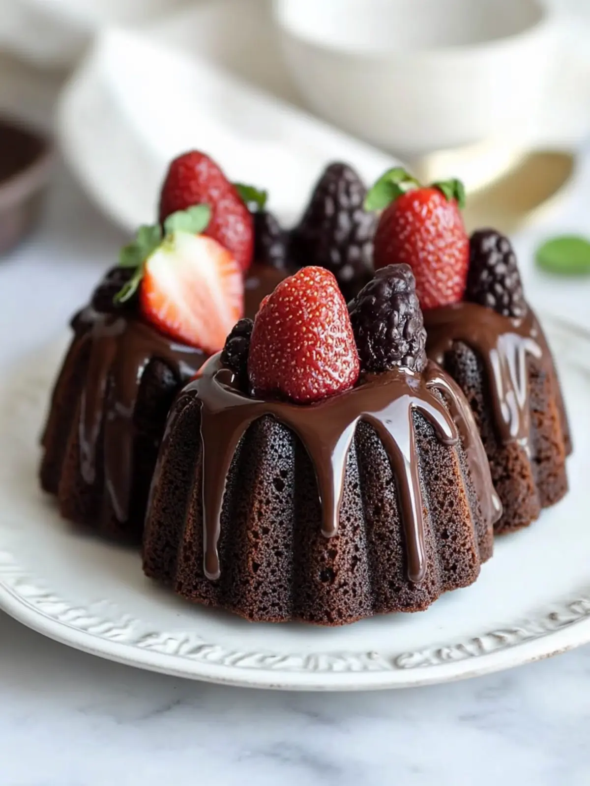 Irresistible Triple Chocolate Mini Bundt Cakes for Any Occasion 4 Triple Chocolate Mini Bundt Cakes