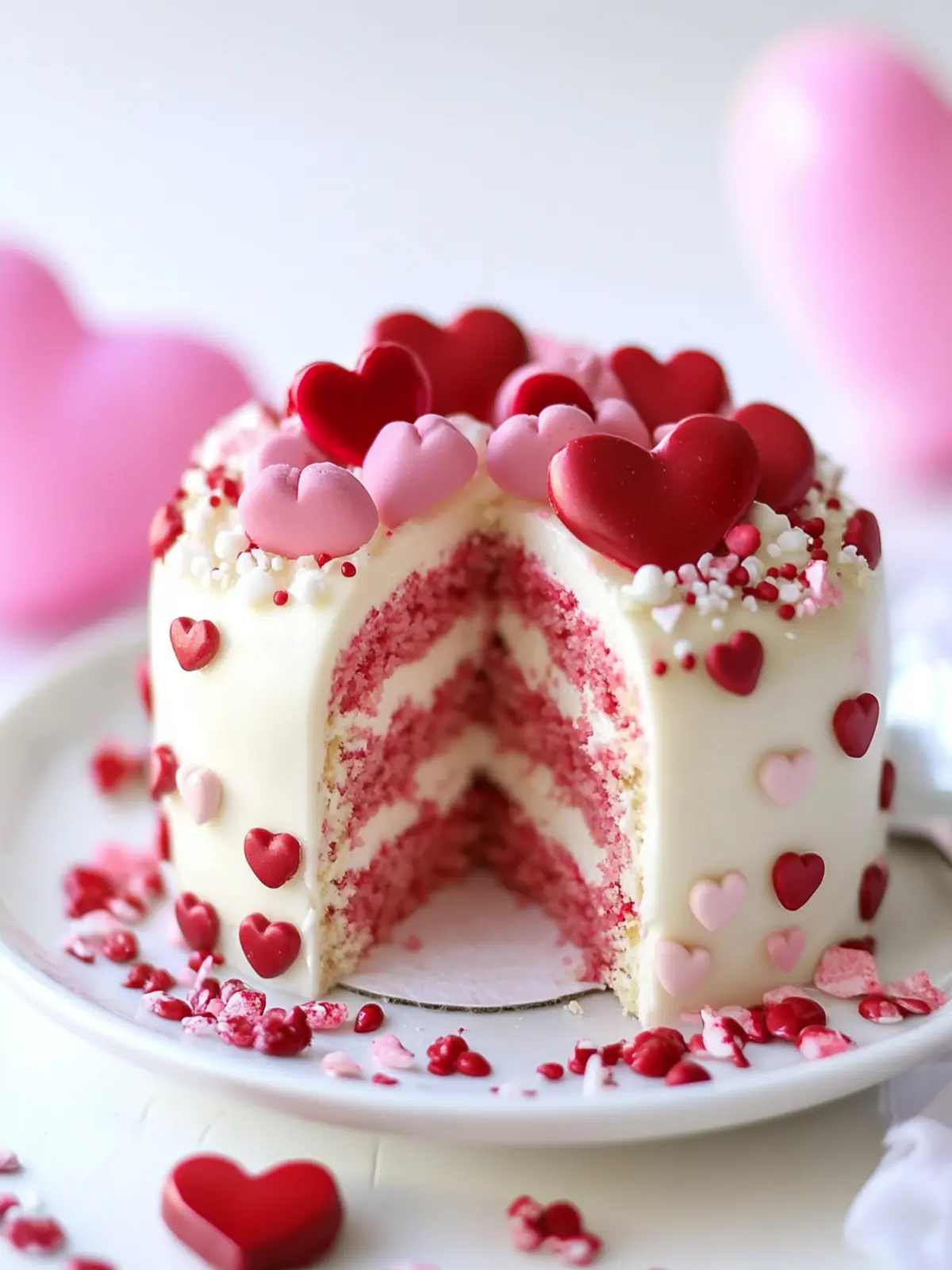 Mini Valentine’s Day Cake with a Sweet Candy Surprise 5 Mini Valentine’s Day Cake