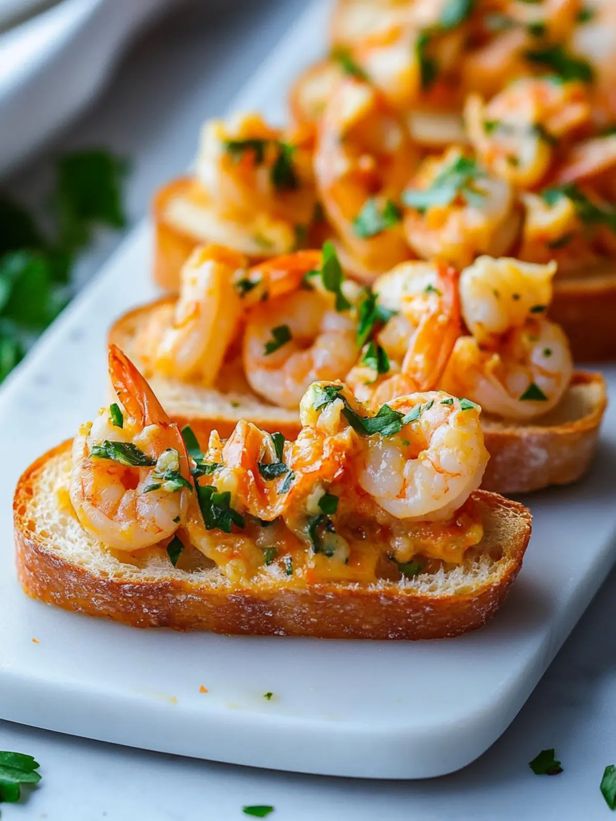 Savory Easy Baked Shrimp Crostini with Creamy Sriracha Video 4 Easy Baked Shrimp Crostini (video)