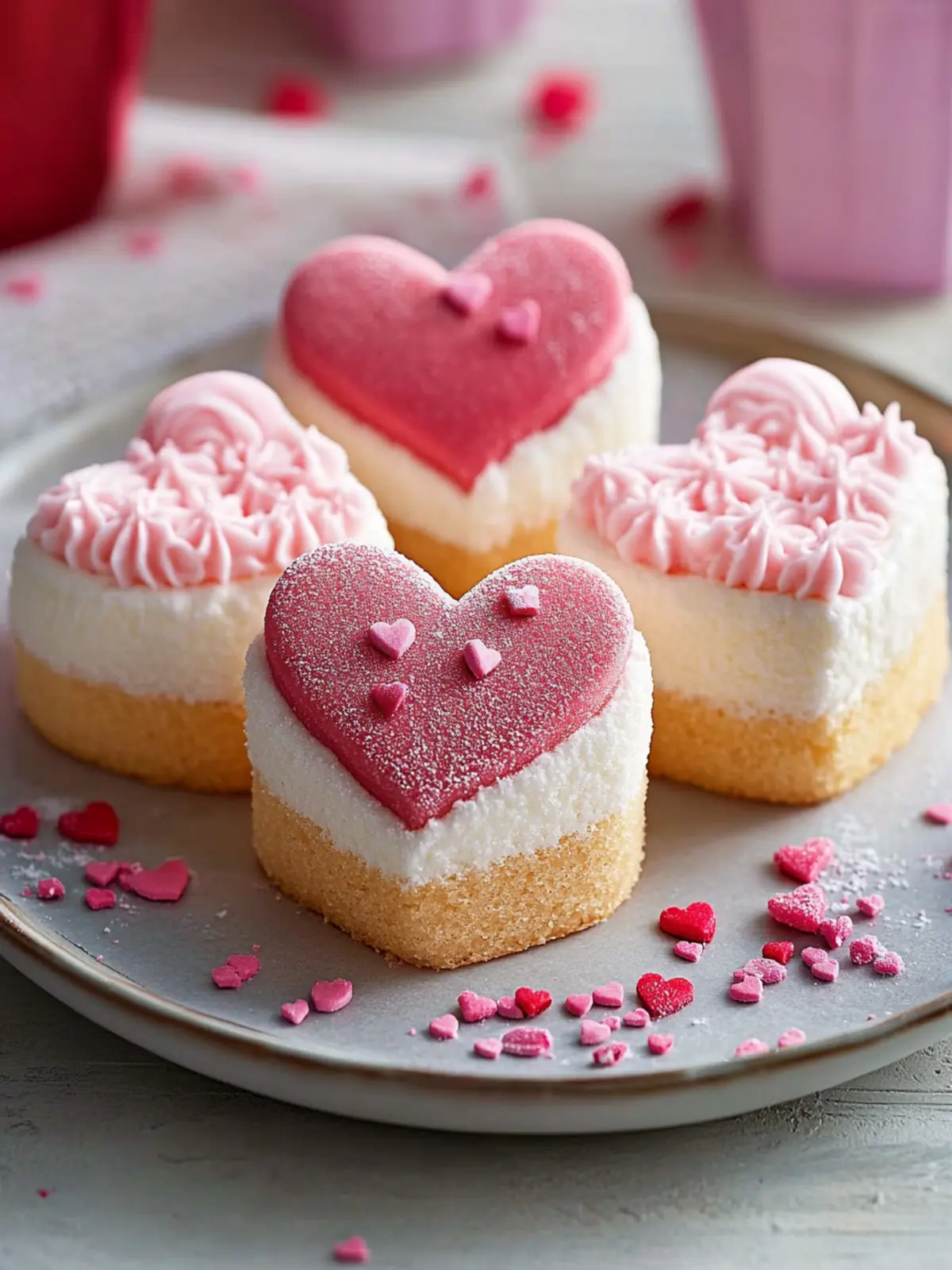 Sweet Mini Heart-Shaped Cakes for a Romantic Valentine's Day 3 Mini heart-shaped cakes for Valentine's Day