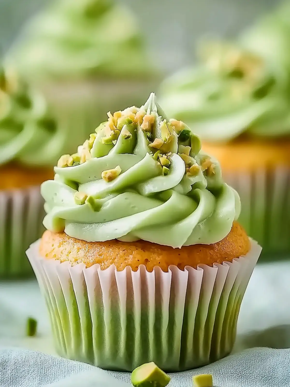 Heavenly Pistachio Cupcakes with Vanilla Buttercream Bliss 2 Pistachio Cupcakes with Vanilla Buttercream Frosting