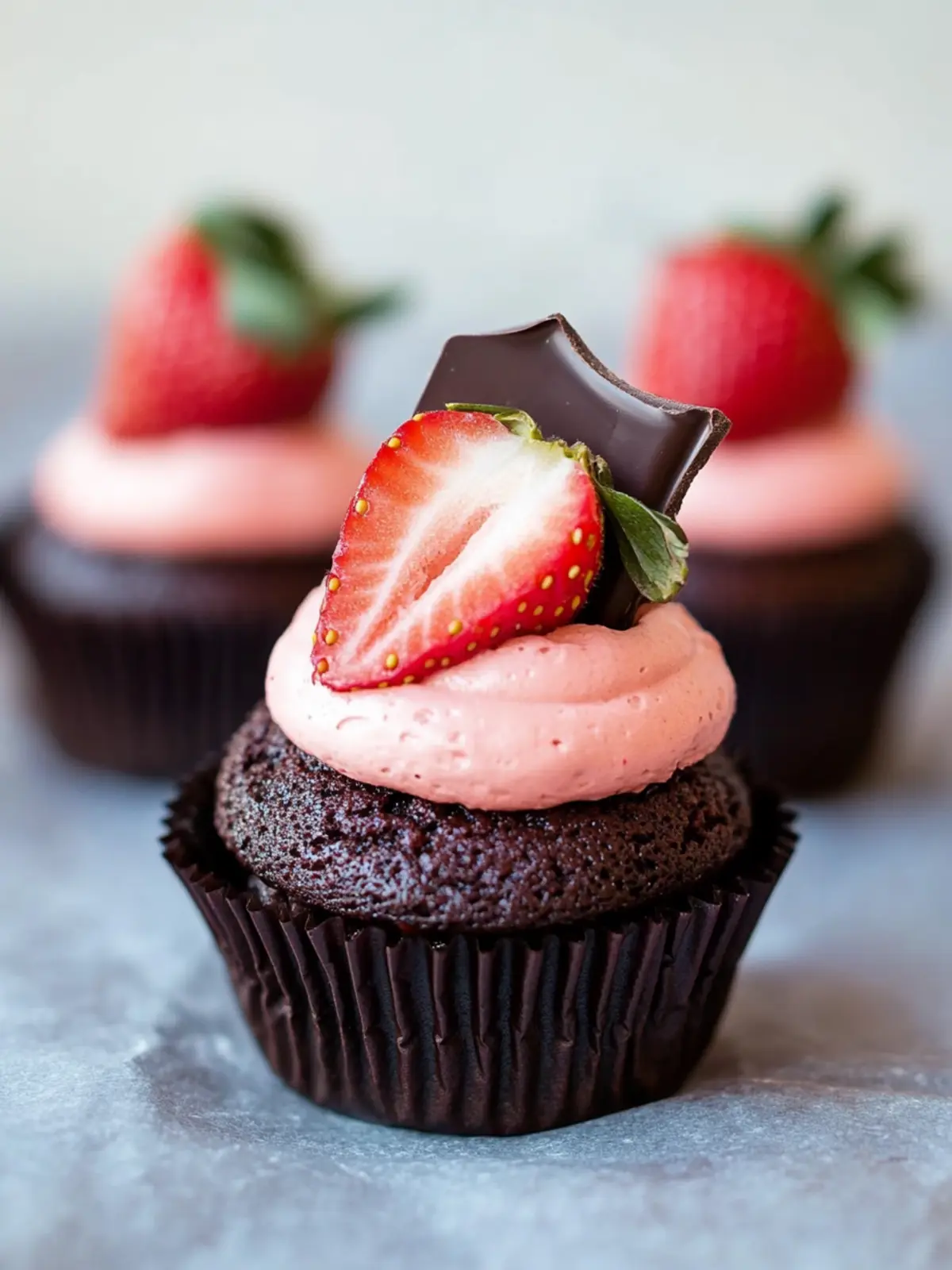 Decadent Dark Chocolate and Strawberry Cupcakes You'll Love 4 Dark Chocolate and Strawberry Cupcakes