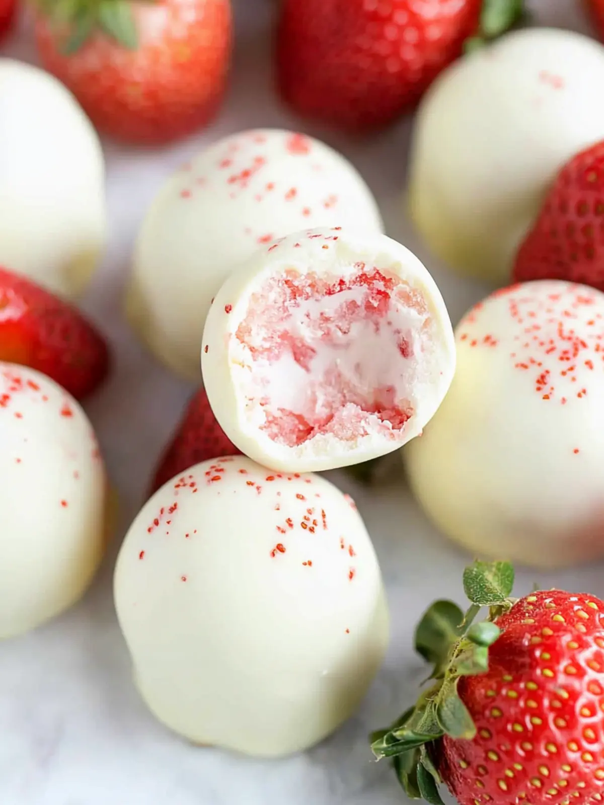Deliciously Easy White Chocolate Strawberry Truffles Recipe 4 White Chocolate Strawberry Truffles