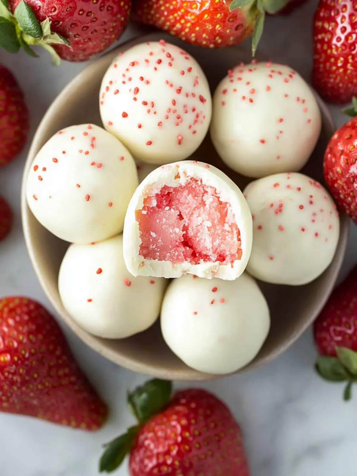 Deliciously Easy White Chocolate Strawberry Truffles Recipe 2 White Chocolate Strawberry Truffles