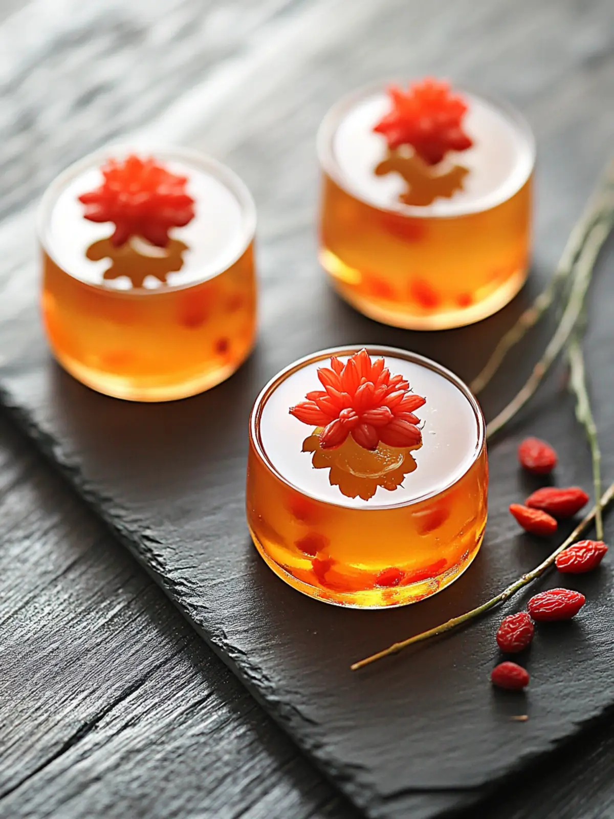 Chrysanthemum Goji Berry Jelly: A Refreshing Healthy Delight 3 Chrysanthemum Goji Berry Jelly 菊花枸子果冻