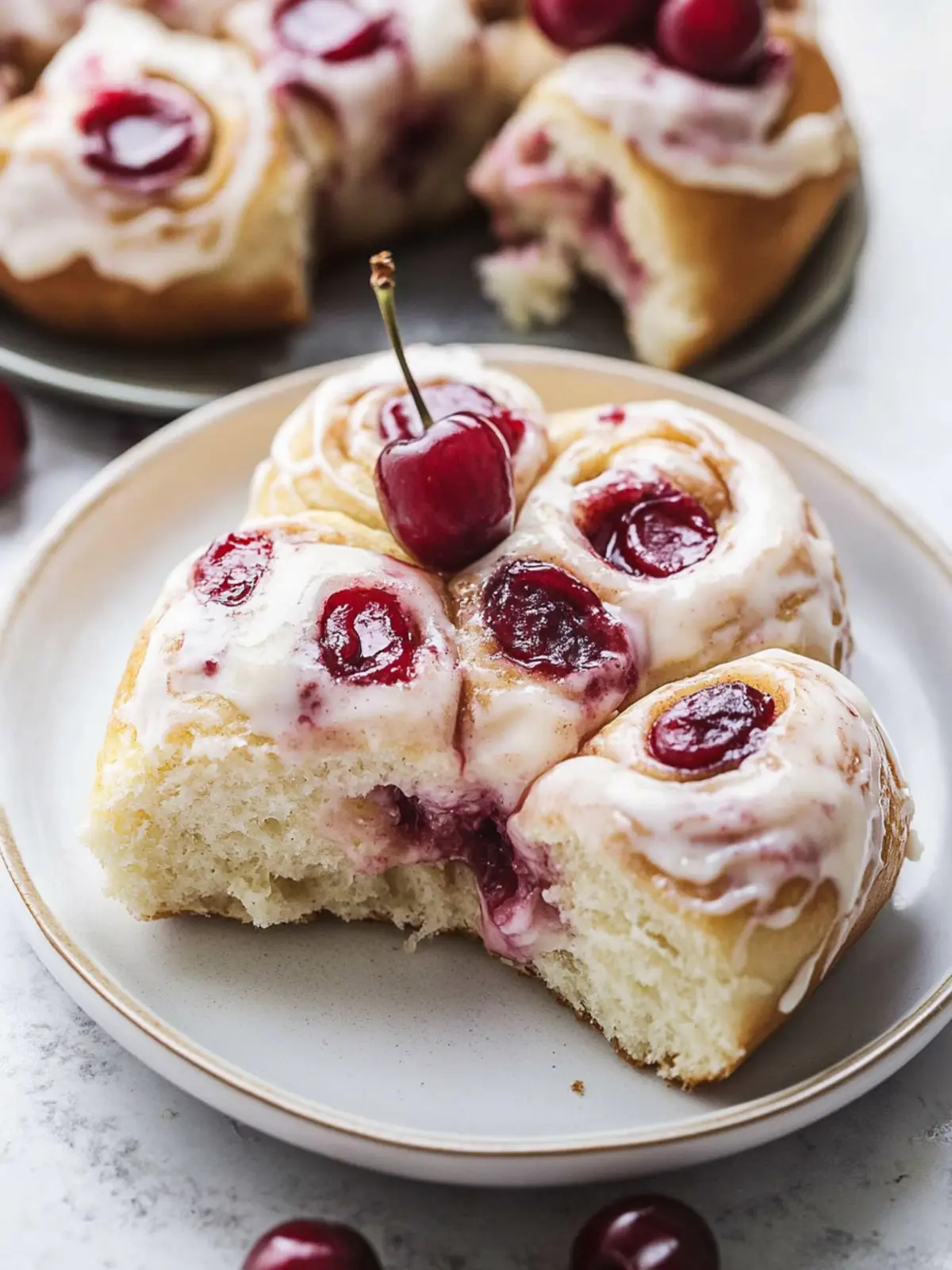 Indulgent Cherry Cinnamon Rolls with Creamy Frosting Bliss 3 Cherry Cinnamon Rolls