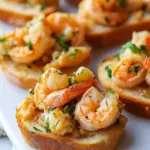 Savory Easy Baked Shrimp Crostini with Creamy Sriracha Video 5 Easy Baked Shrimp Crostini (video)