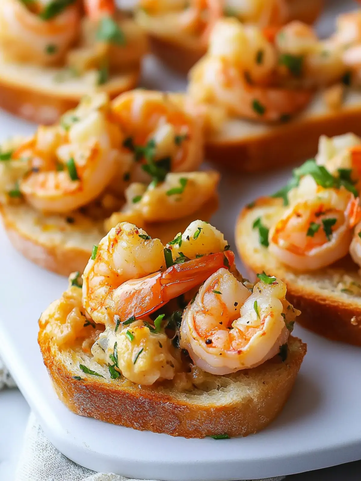 Savory Easy Baked Shrimp Crostini with Creamy Sriracha Video 5 Easy Baked Shrimp Crostini (video)