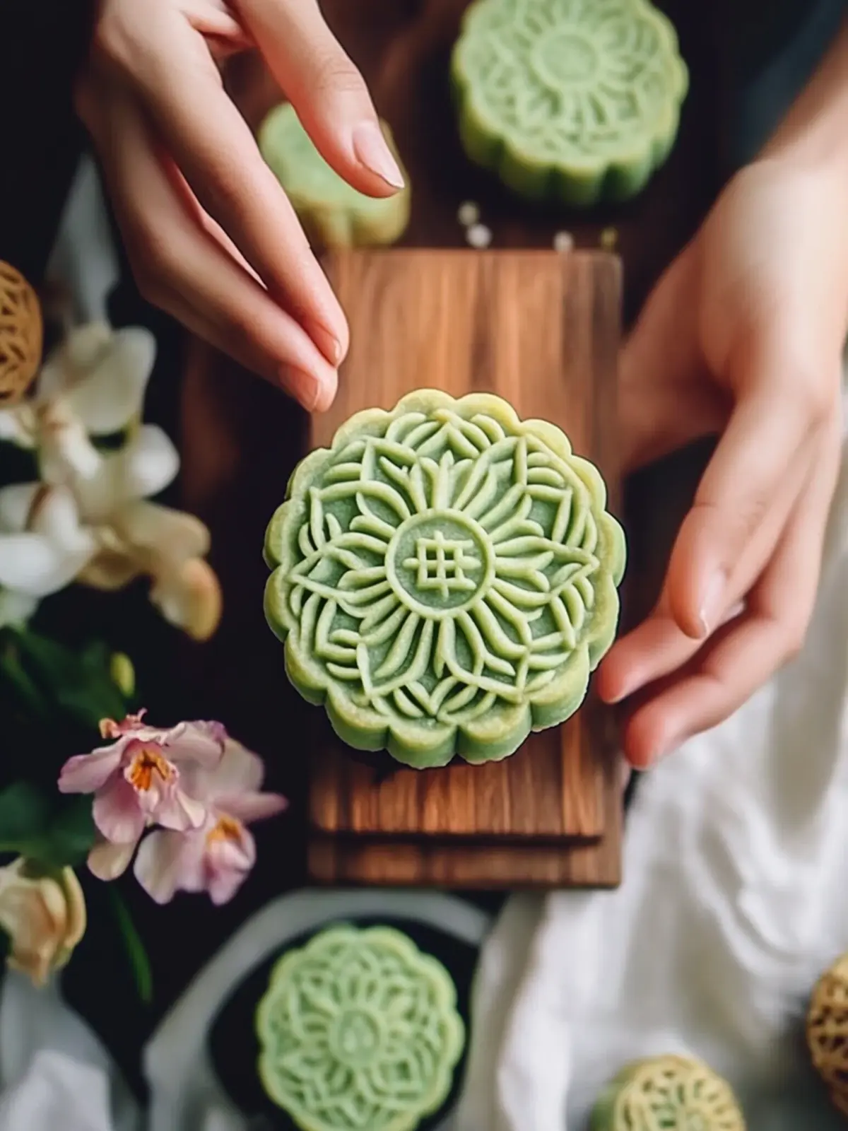 Irresistible Pandan Mooncakes with Crispy Crust You'll Love 2 Pandan Mooncakes with Crispy Crust