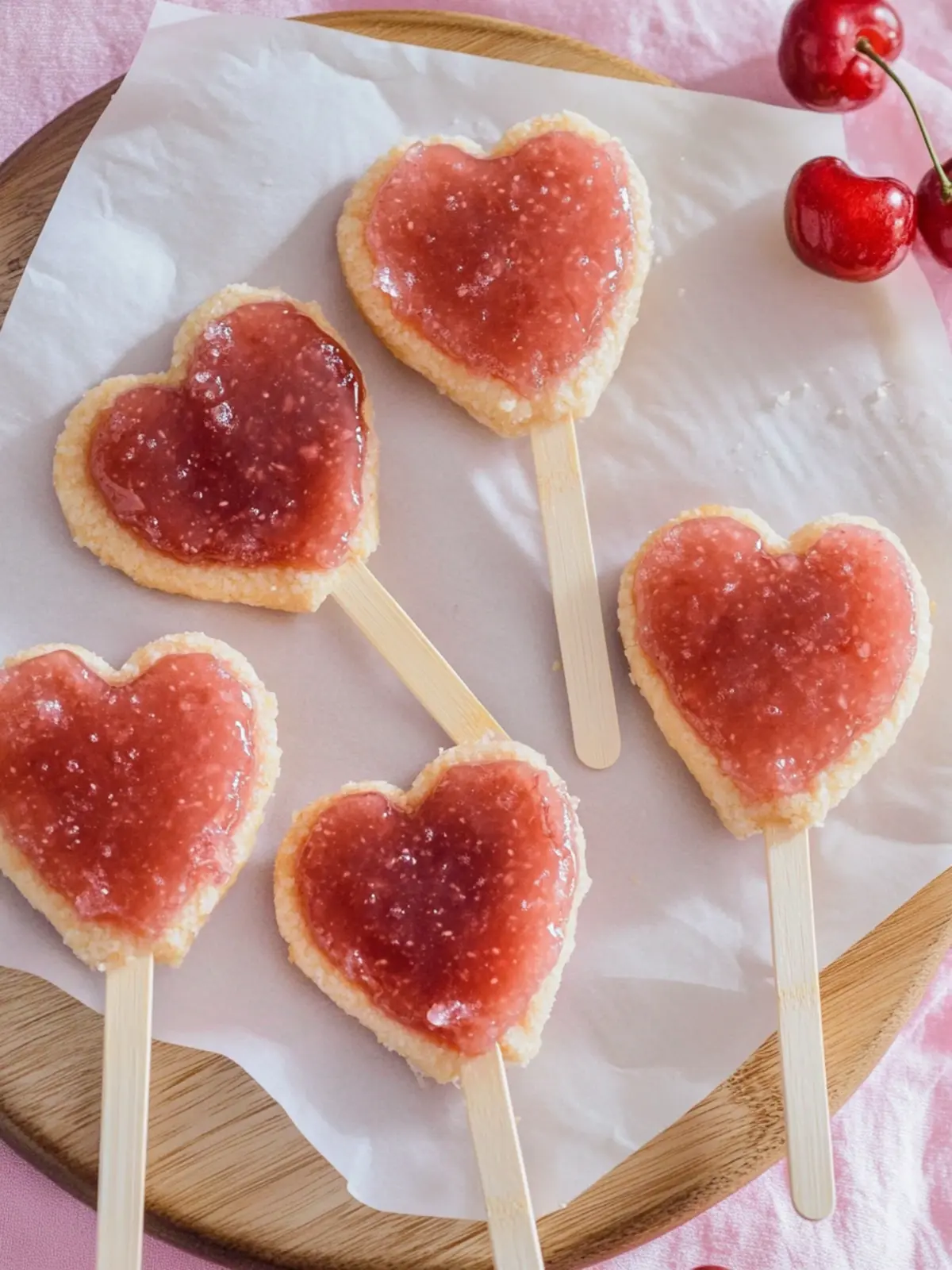 Cherry Jam Heart Pie Pops: Love at First Bite Delight 4 Cherry Jam Heart Pie Pops