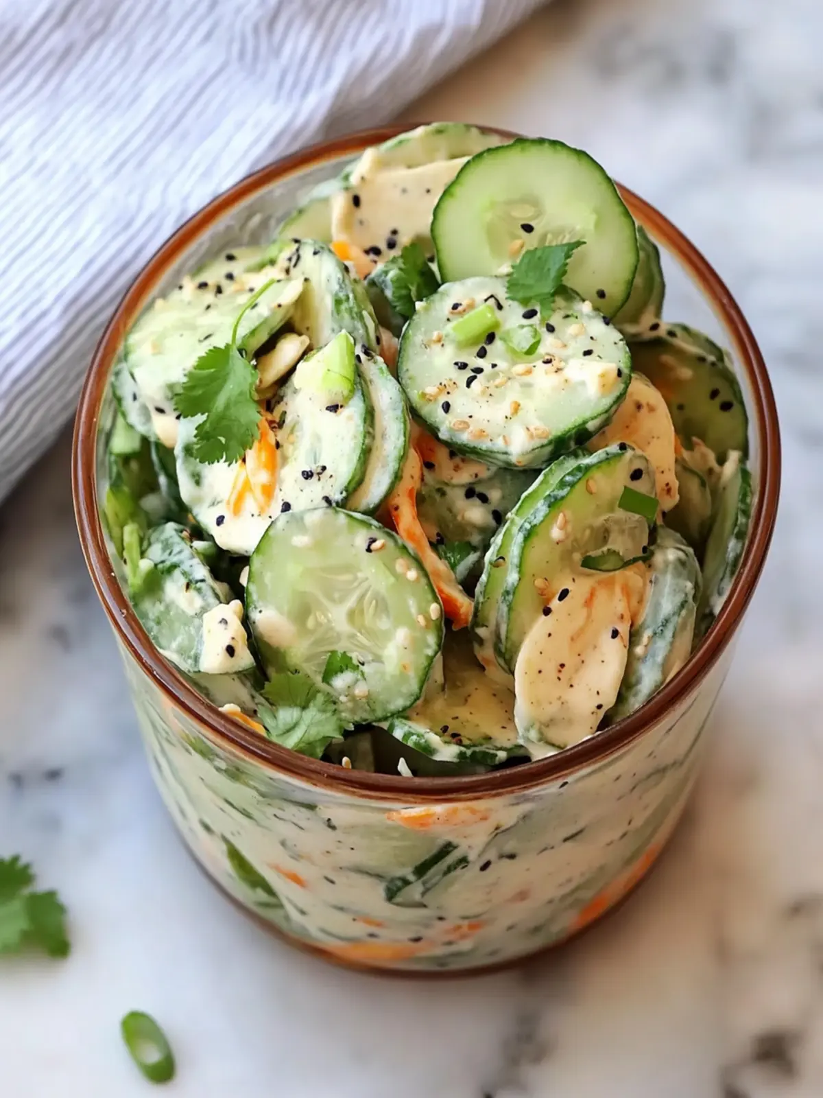Creamy Asian Cucumber Salad Bowl Recipe – Fresh & No-Cook Delight 5 Creamy Asian Cucumber Salad Bowl Recipe