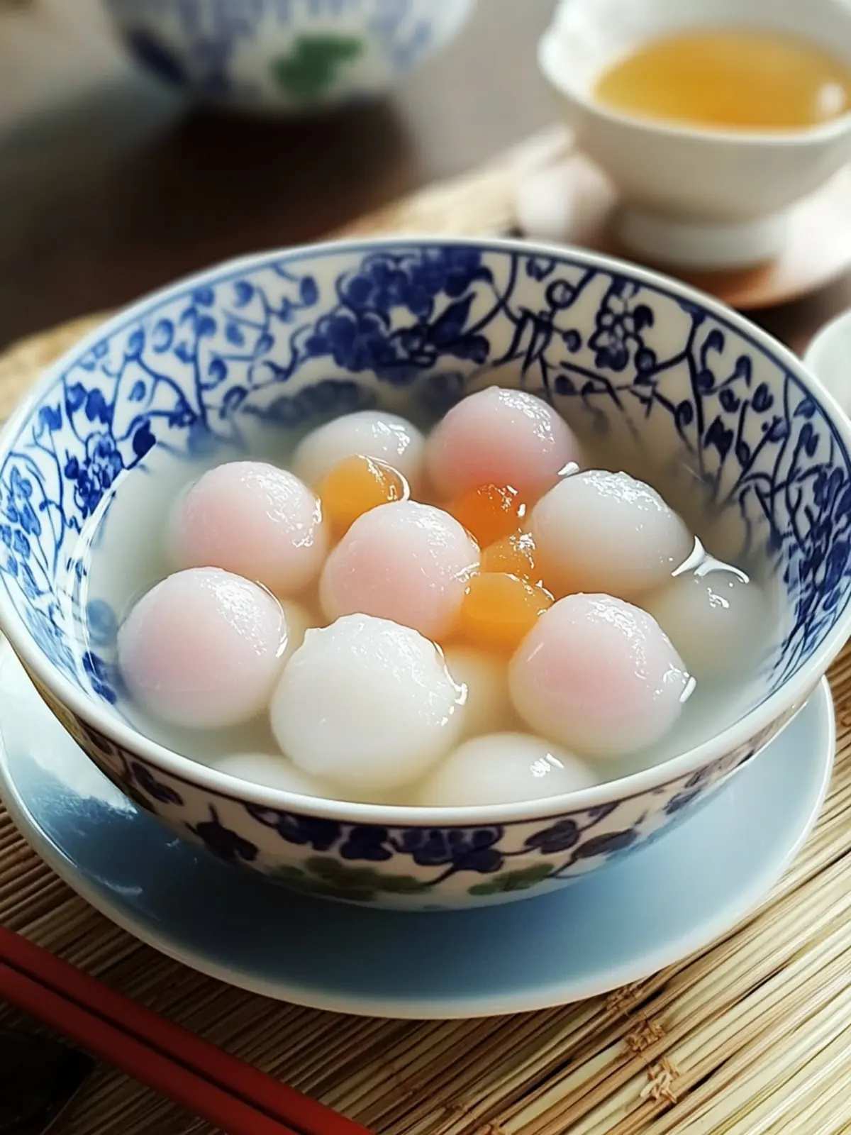 Delicious Tang Yuan (Glutinous Rice Balls) with Sweet Ginger Syrup 3 Tang Yuan (Glutinous Rice Balls) with Sweet Ginger Syrup