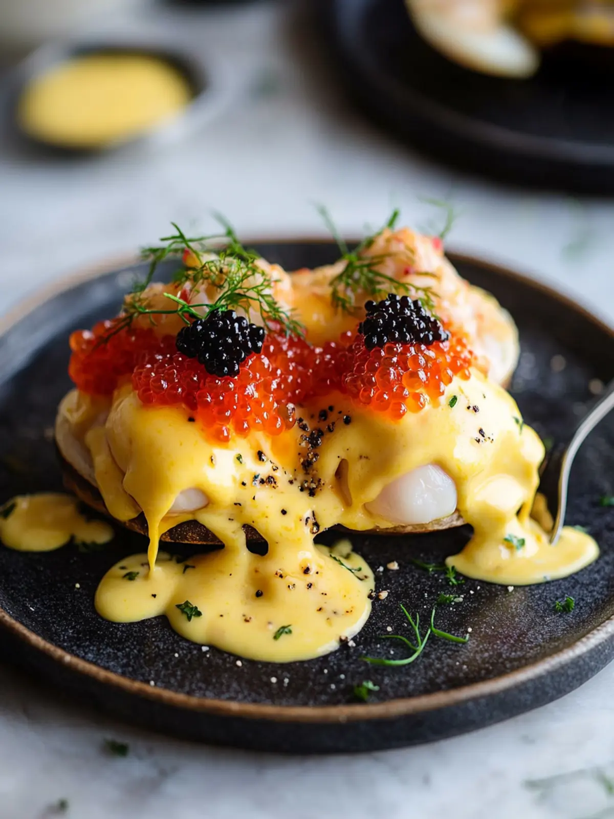 Indulge in Crab Eggs Benedict with Caviar: A Video Guide 4 Crab Eggs Benedict with Caviar (video)