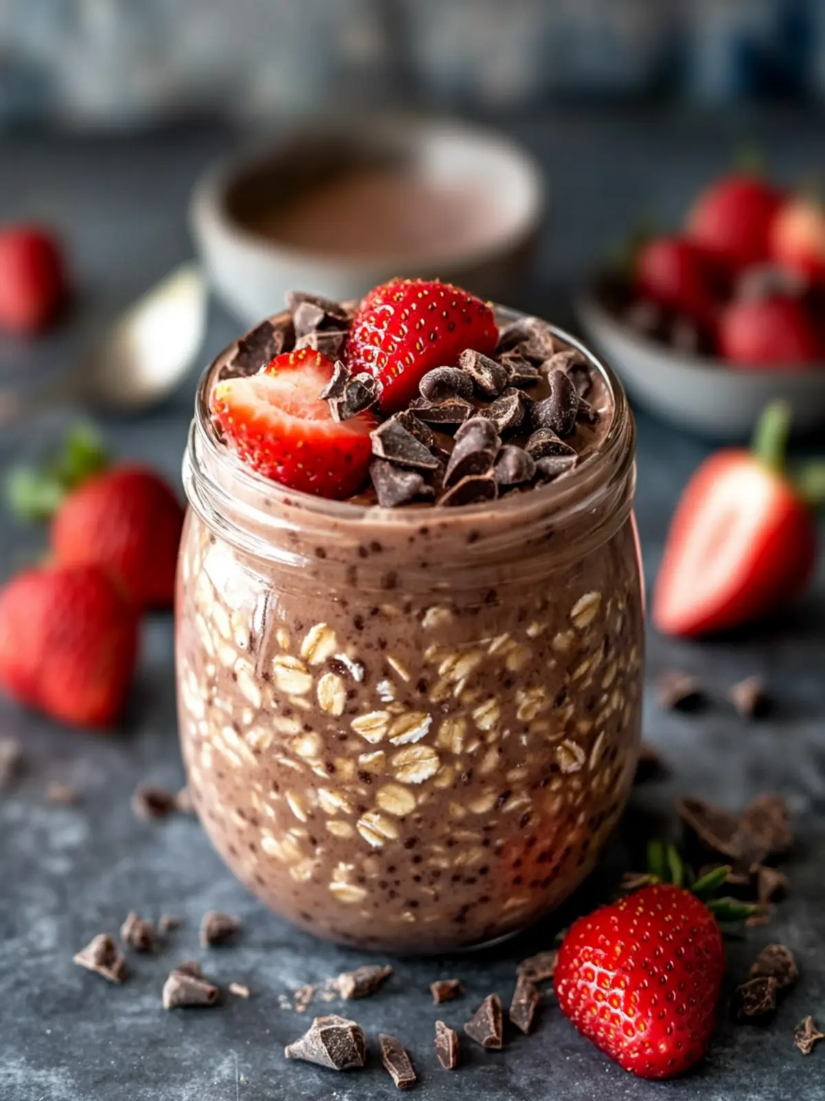 Decadent Chocolate Strawberry Overnight Oats You’ll Crave Daily 3 Decadent Chocolate Strawberry Overnight Oats