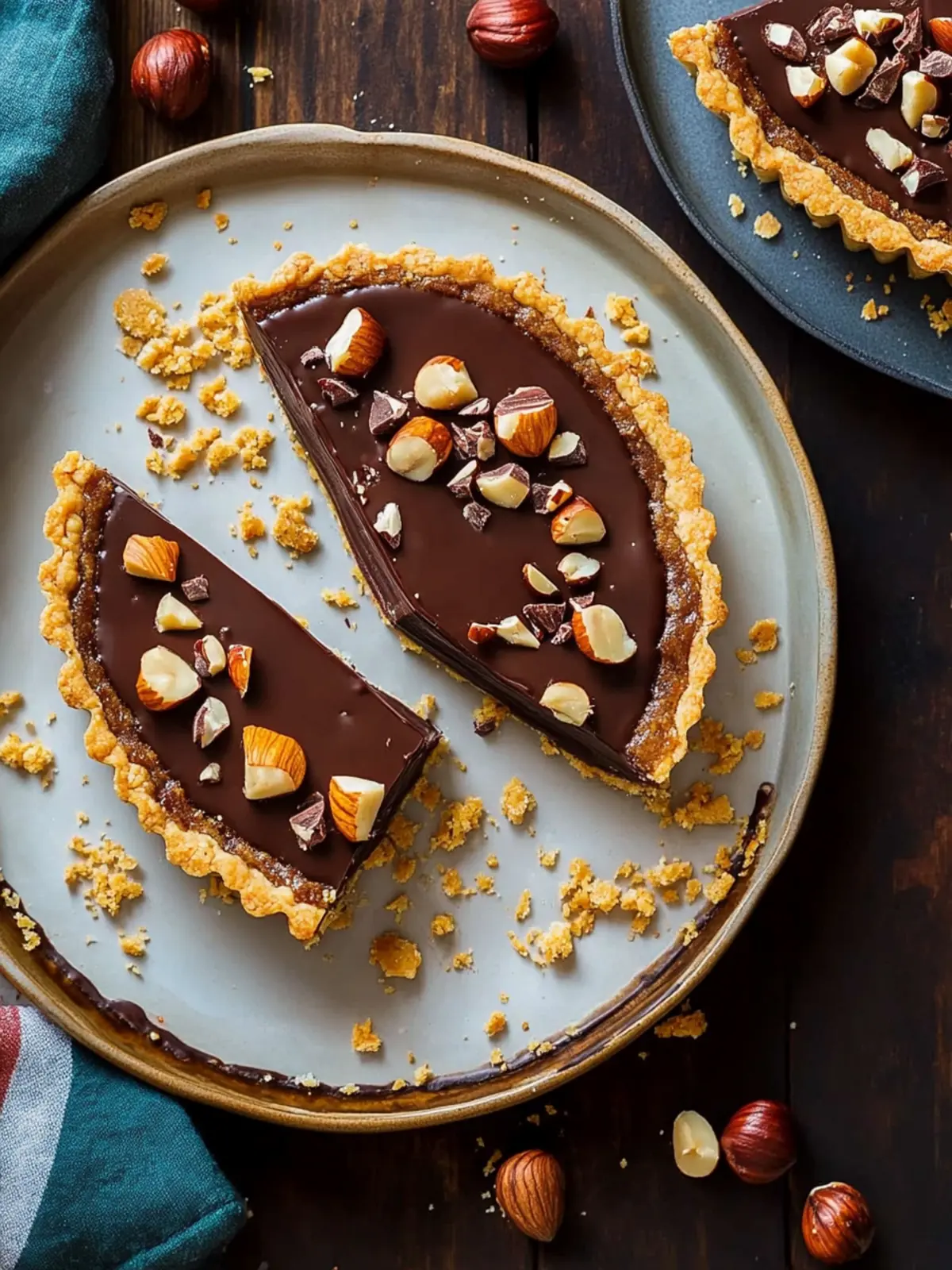 Indulge in Rich Chocolate Hazelnut Caramel Tart Bliss 2 Chocolate, Hazelnut & Caramel Tart