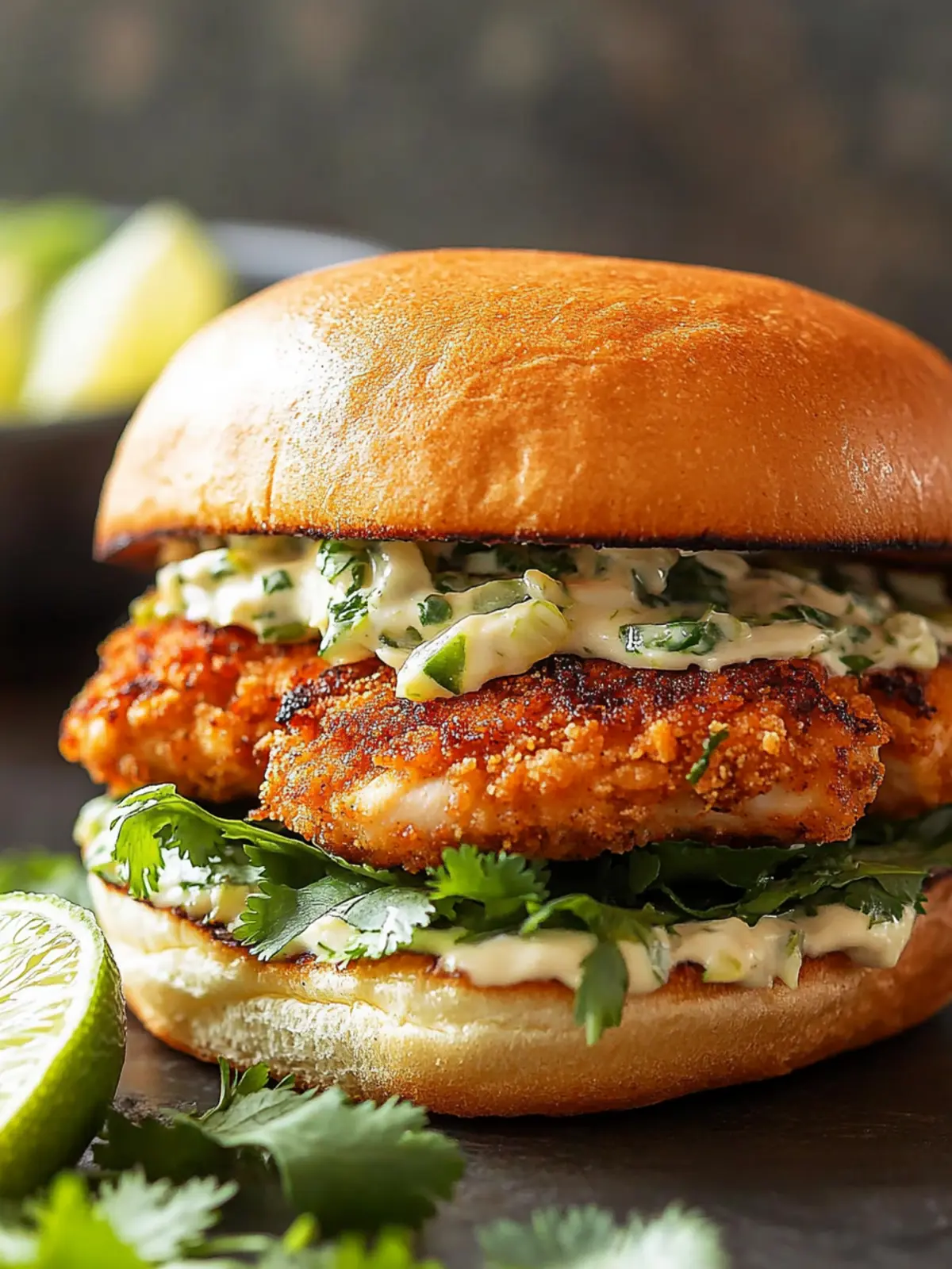 Crispy Cilantro Lime Chicken Sandwich You’ll Crave Daily 5 Crispy Cilantro Lime Chicken Sandwich (Air-Fried or Oven Baked)