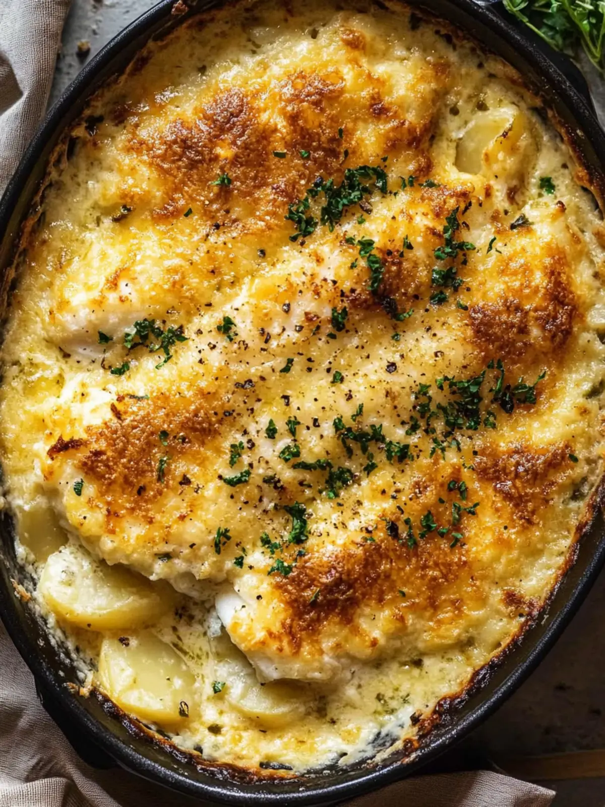 Creamy Baked Fish on Potato Gratin for Cozy Dinner Nights 3 Creamy baked fish on potato gratin