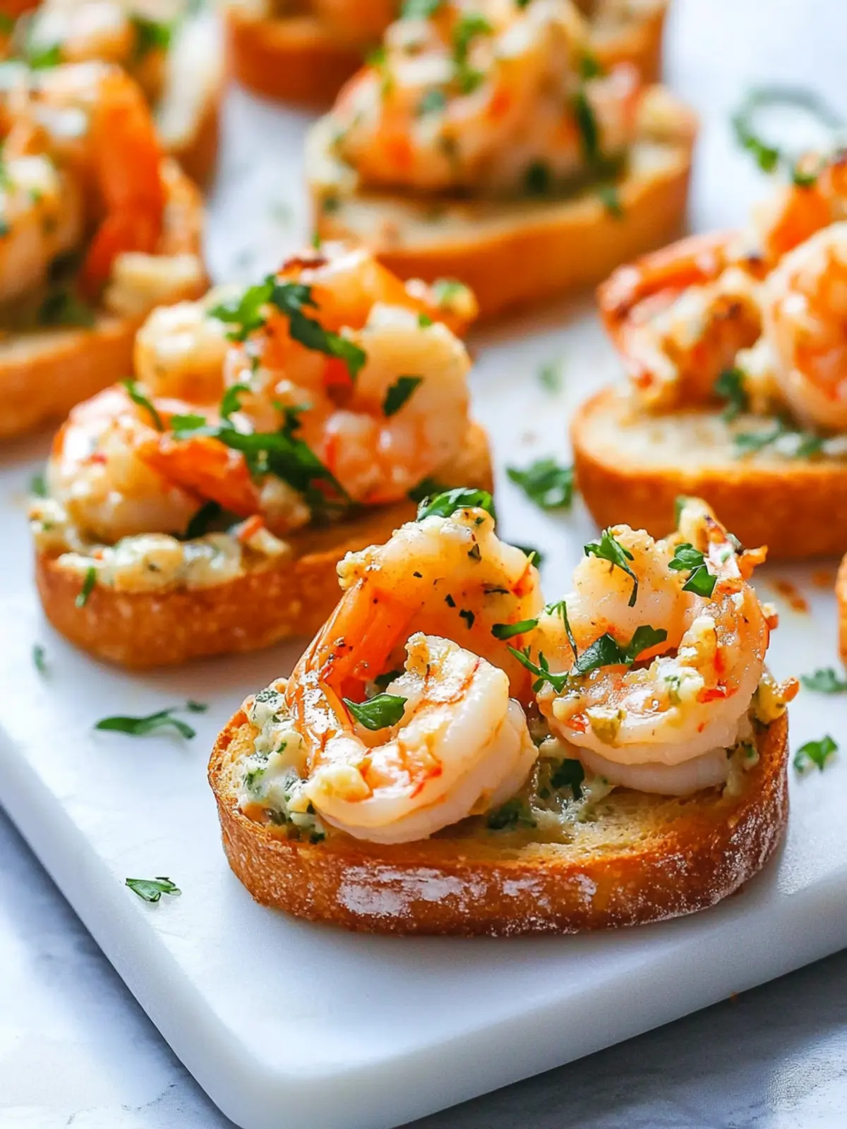 Savory Easy Baked Shrimp Crostini with Creamy Sriracha Video 3 Easy Baked Shrimp Crostini (video)