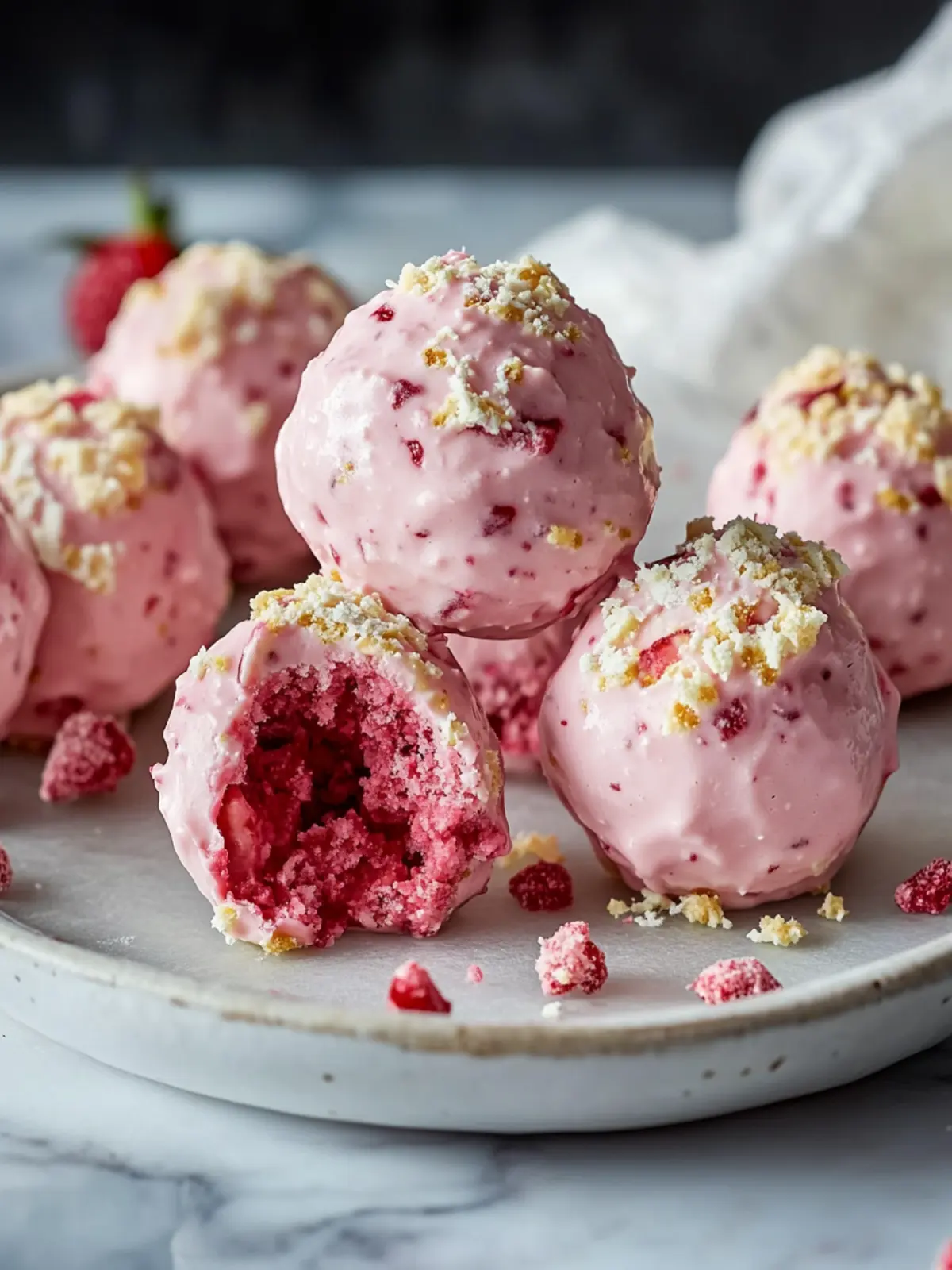 Strawberry Shortcake No-Bake Balls Recipe: Creamy Delight Bites 2 Strawberry Shortcake No-Bake Balls Recipe: Creamy Berry Bites