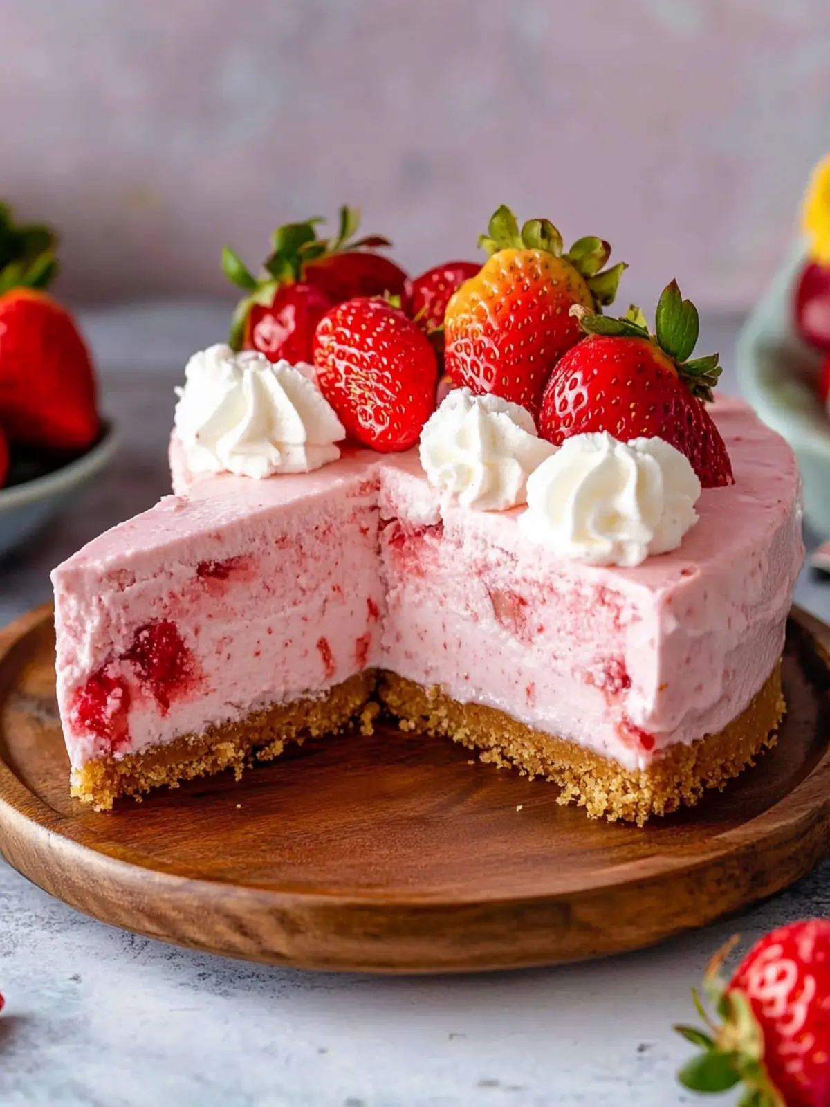 Heavenly Strawberry Cheesecake with White Chocolate Bliss 3 Strawberry Cheesecake