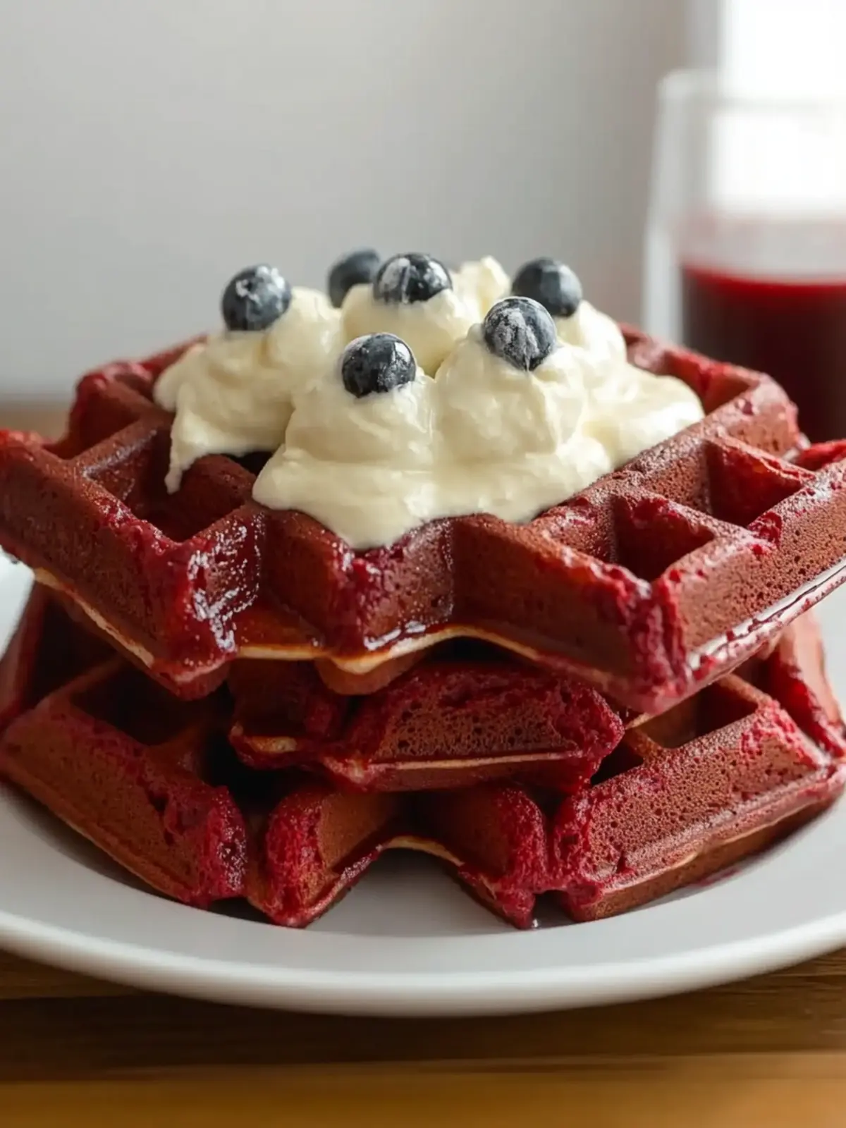 Fluffy Red Velvet Waffles with Cake Mix for a Fun Breakfast 2 Red Velvet Waffles With Cake Mix