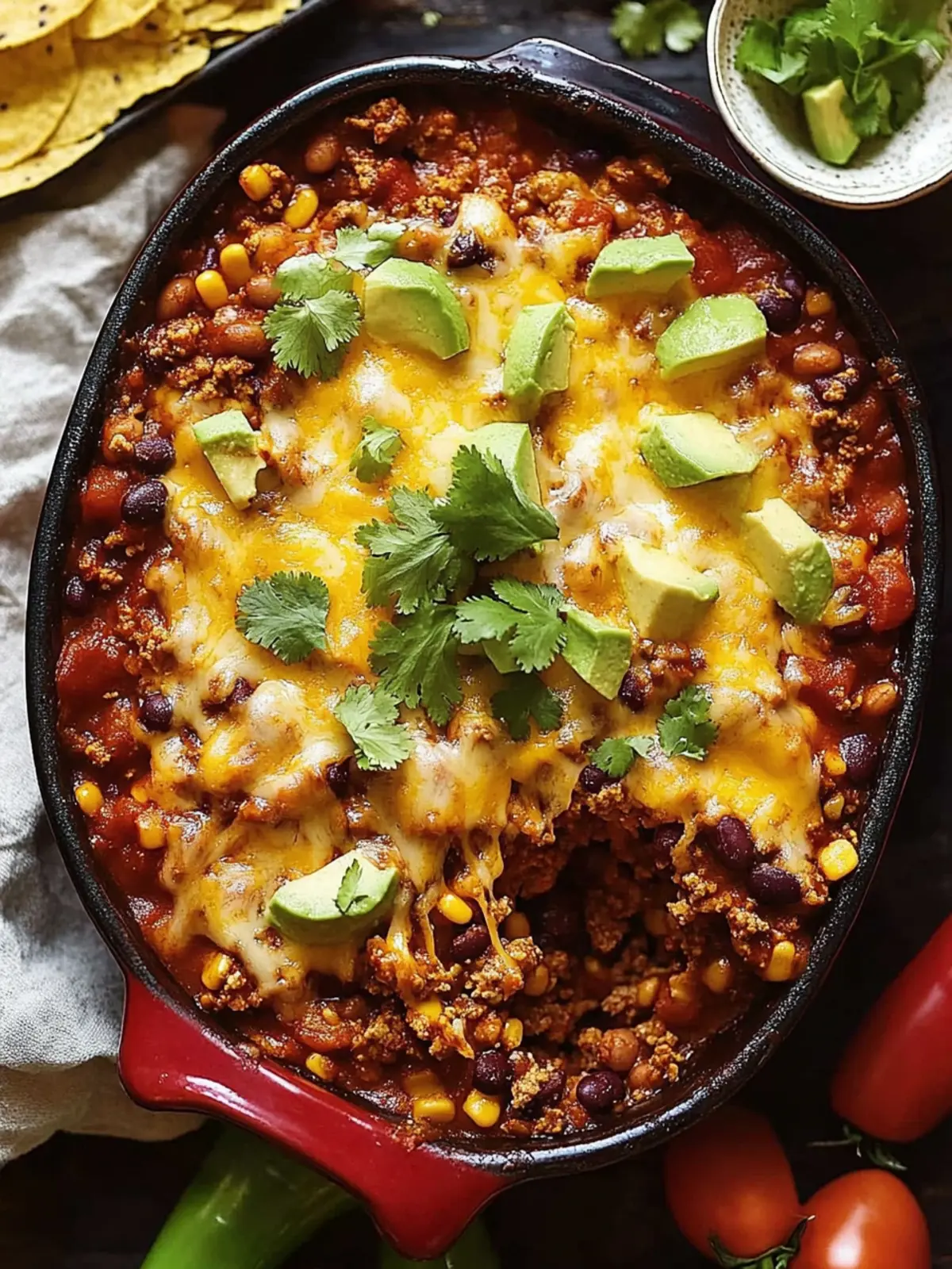 Cheesy Mexican Beef and Bean Bake for a Cozy Family Dinner 4 Cheesy Mexican beef and bean bake