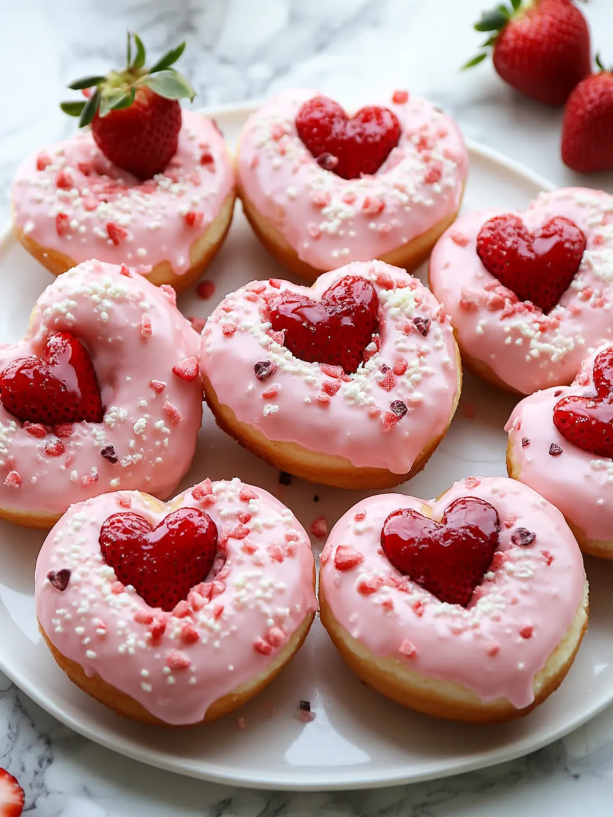 Heart Shaped Strawberry Cheesecake Donuts That Wow! 5 Heart Shaped Strawberry Cheesecake Donuts