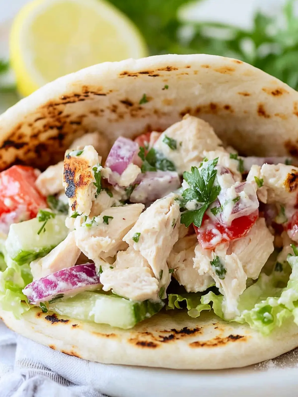Irresistible Greek Chicken Salad Pita Sandwich You’ll Love 2 Greek Chicken Salad Pita Sandwich
