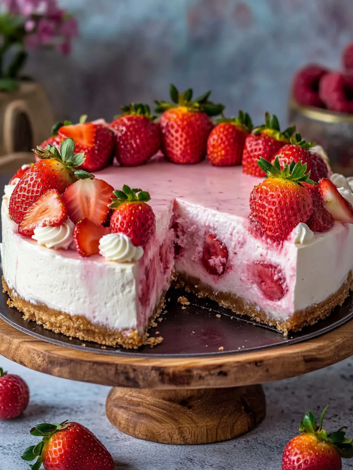 Heavenly Strawberry Cheesecake with White Chocolate Bliss 2 Strawberry Cheesecake