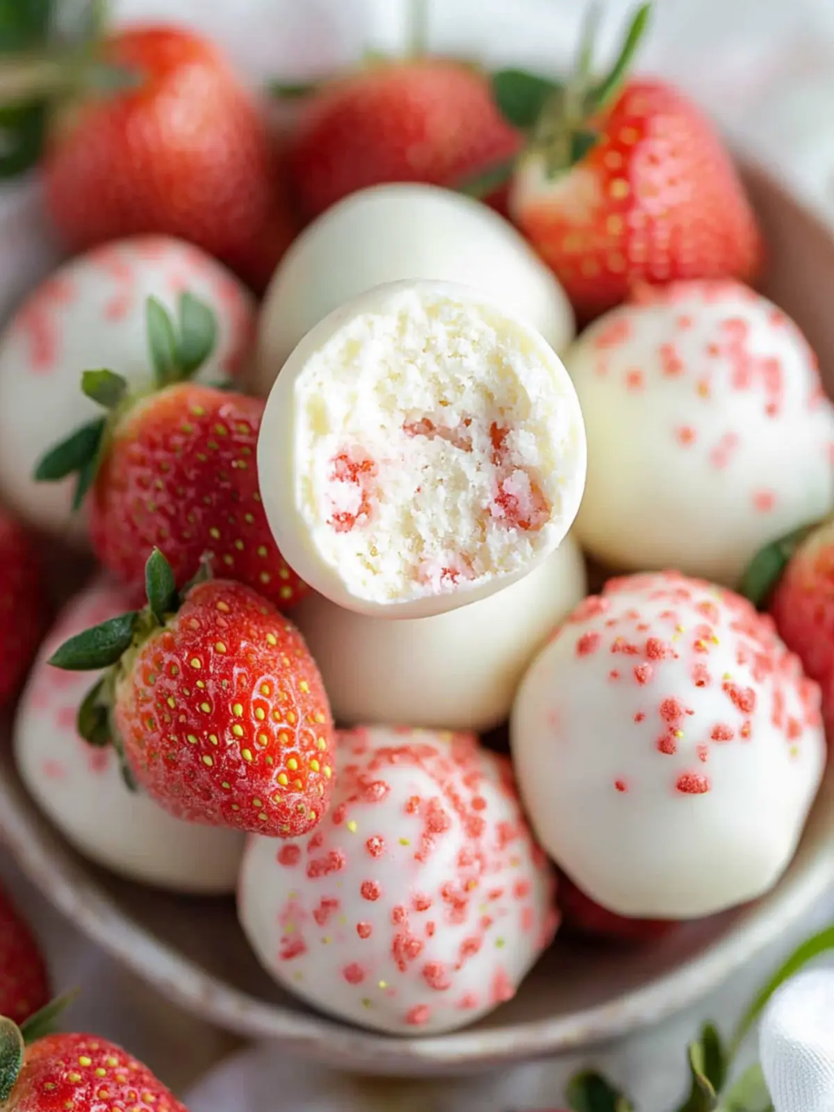 Deliciously Easy White Chocolate Strawberry Truffles Recipe 3 White Chocolate Strawberry Truffles