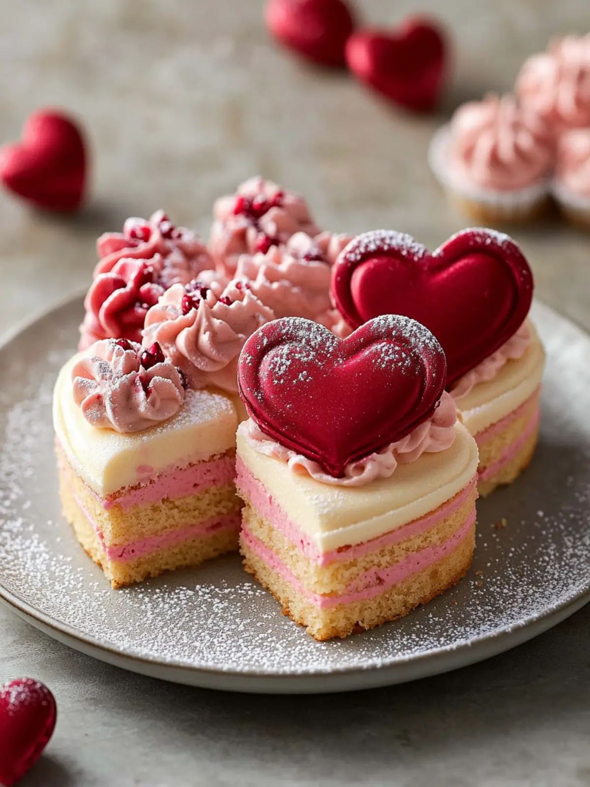 Sweet Mini Heart-Shaped Cakes for a Romantic Valentine's Day 4 Mini heart-shaped cakes for Valentine's Day