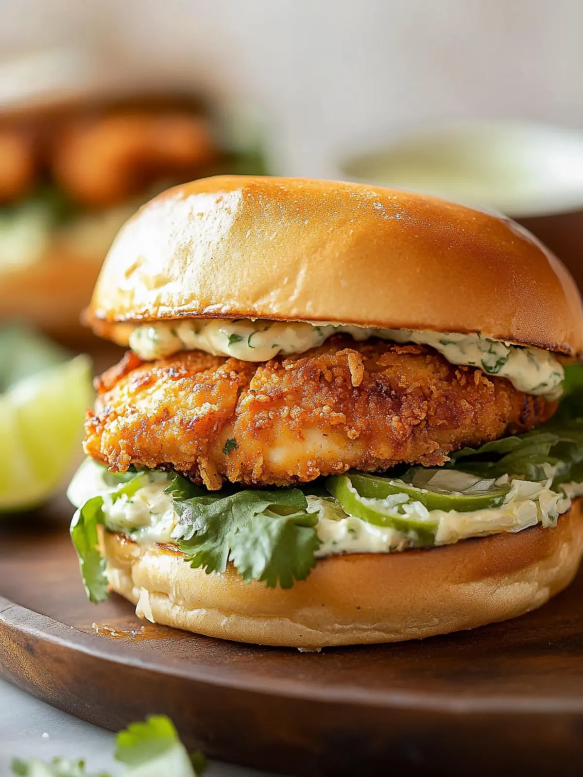Crispy Cilantro Lime Chicken Sandwich You’ll Crave Daily 2 Crispy Cilantro Lime Chicken Sandwich (Air-Fried or Oven Baked)