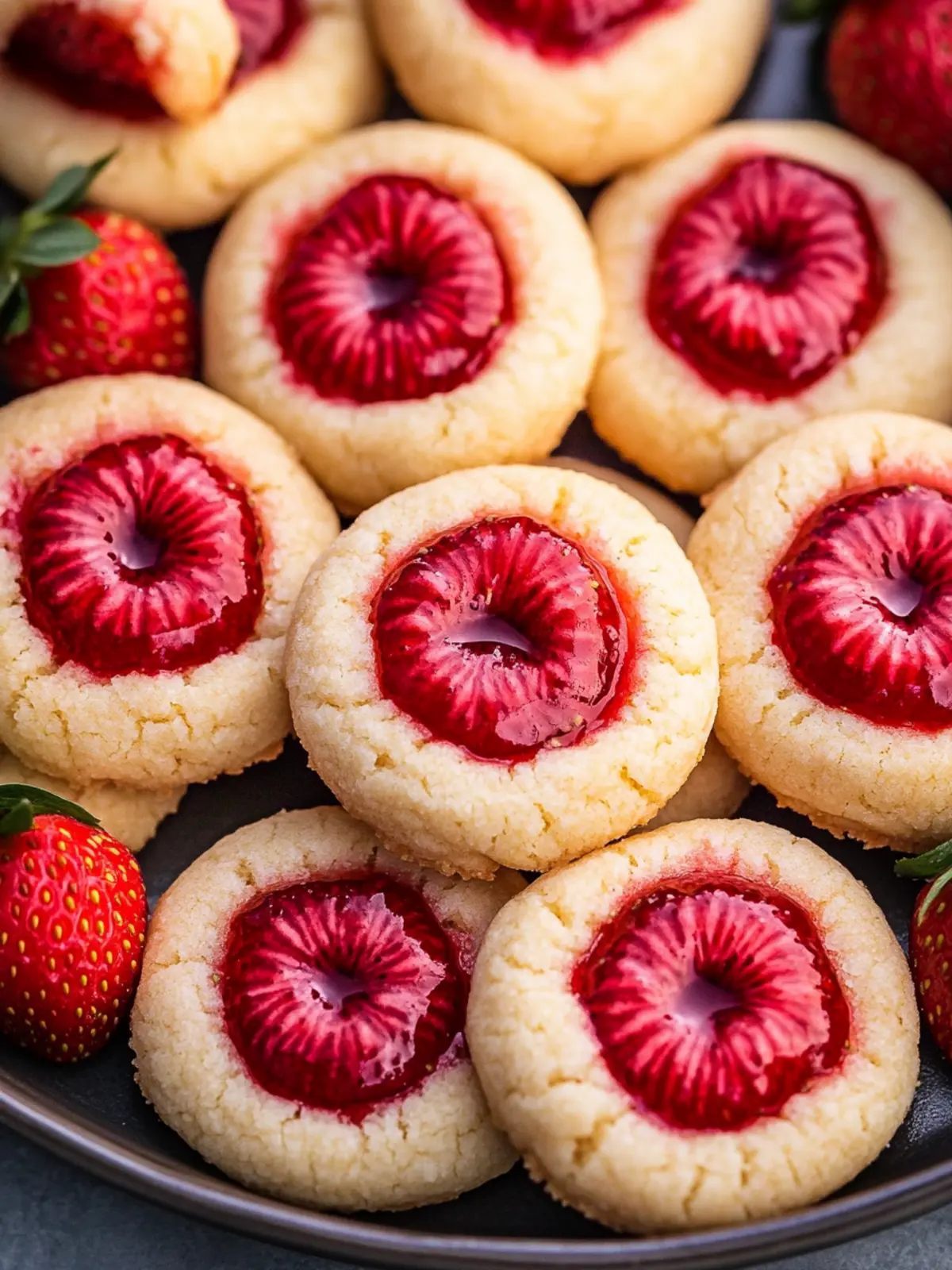 Irresistible Strawberry Thumbprint Cookies with Creamy Filling 3 Strawberry Thumbprint Cookies