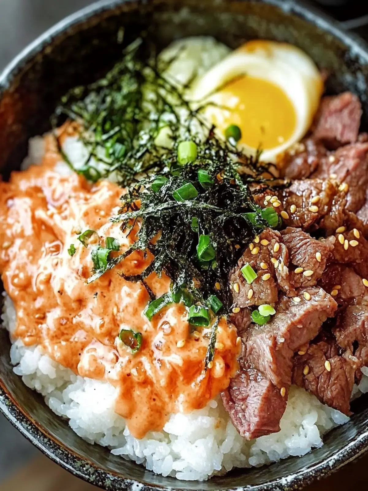 Beef Mentaiko Rice Bowl: A Creamy Spicy Comfort Dish 2 Beef Mentaiko Rice Bowl