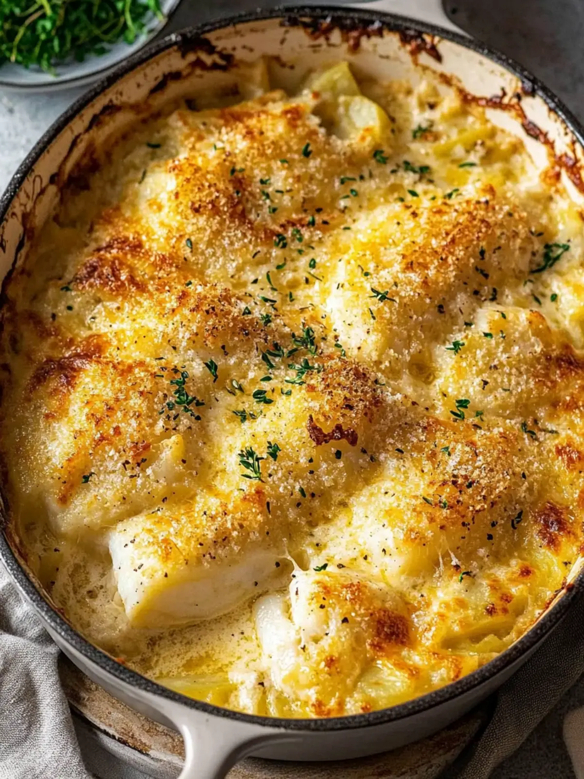 Creamy Baked Fish on Potato Gratin for Cozy Dinner Nights 4 Creamy baked fish on potato gratin
