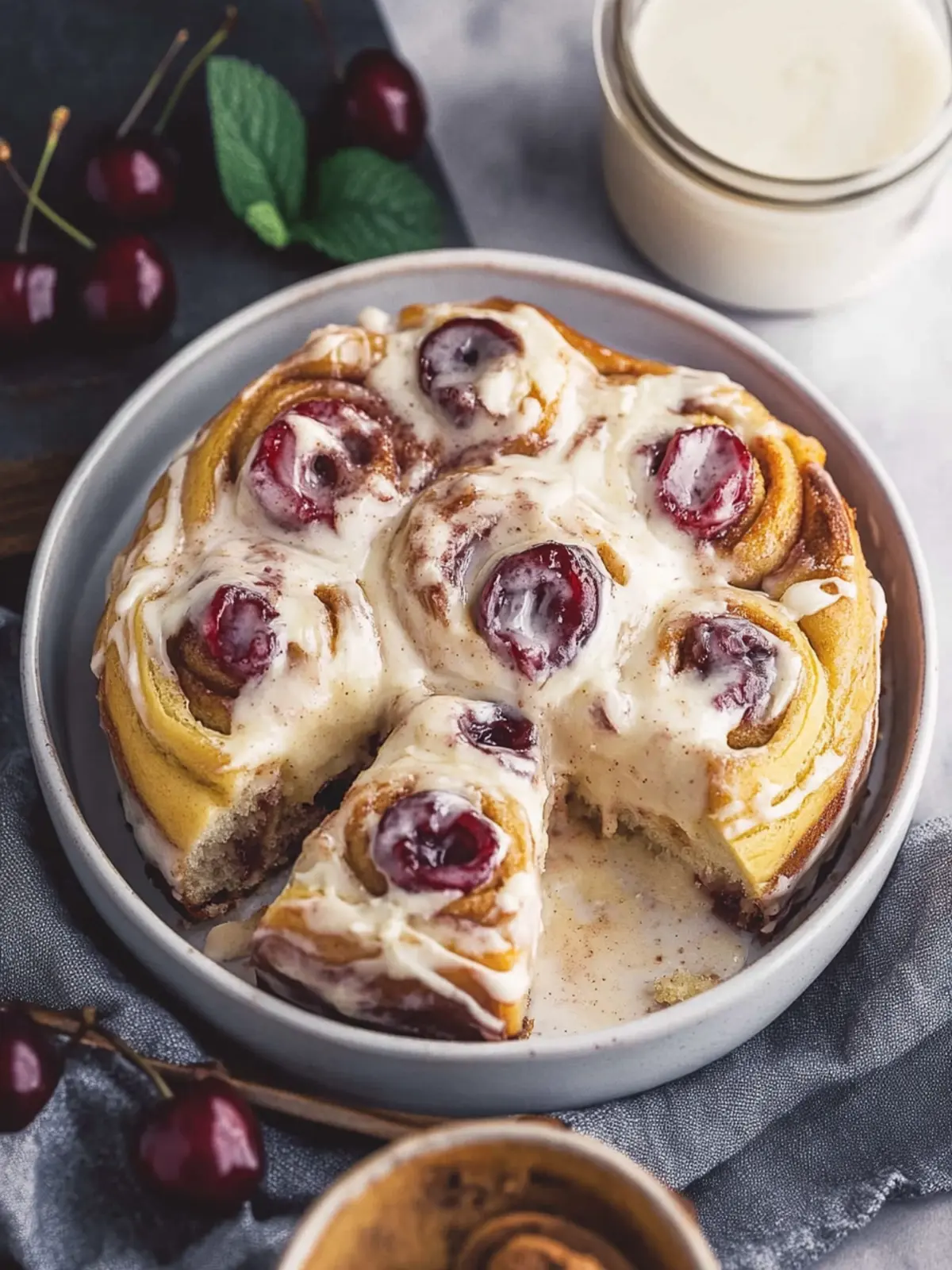 Indulgent Cherry Cinnamon Rolls with Creamy Frosting Bliss 2 Cherry Cinnamon Rolls