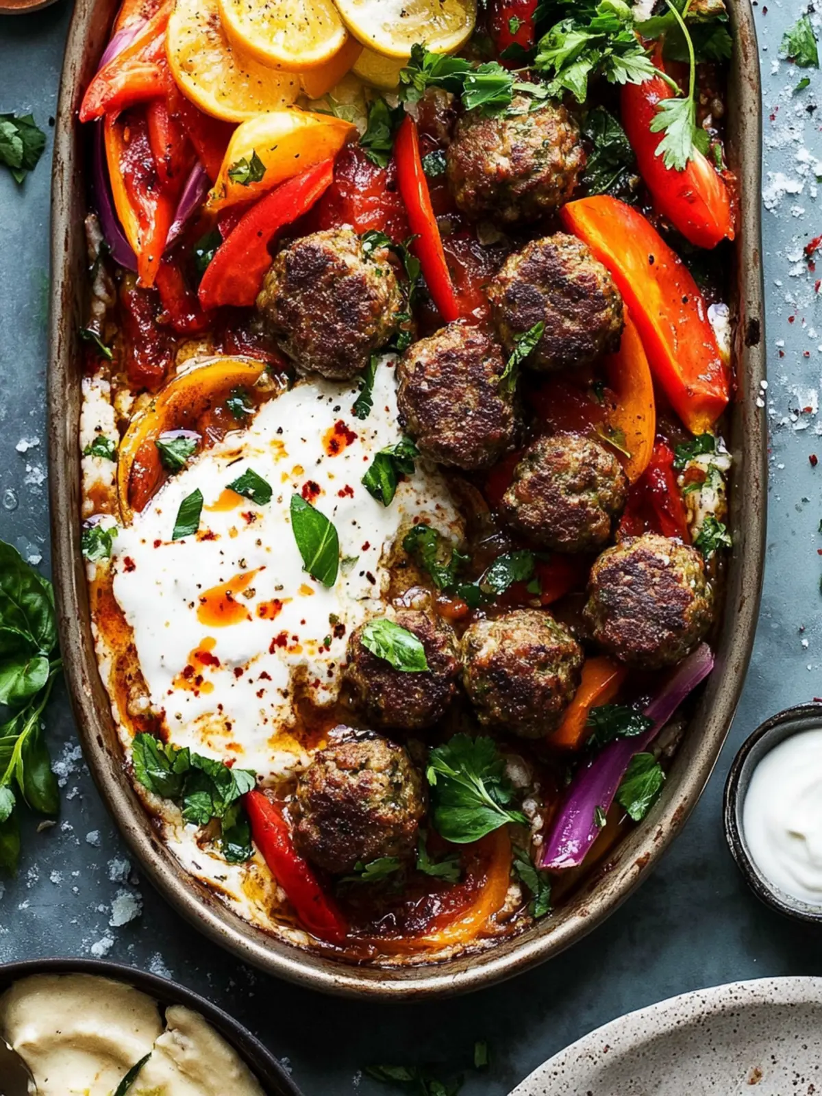 Savory Tray Bake Dinner: Irresistible Lamb Kofta Meatballs 5 Tray bake dinner: Lamb kofta meatballs