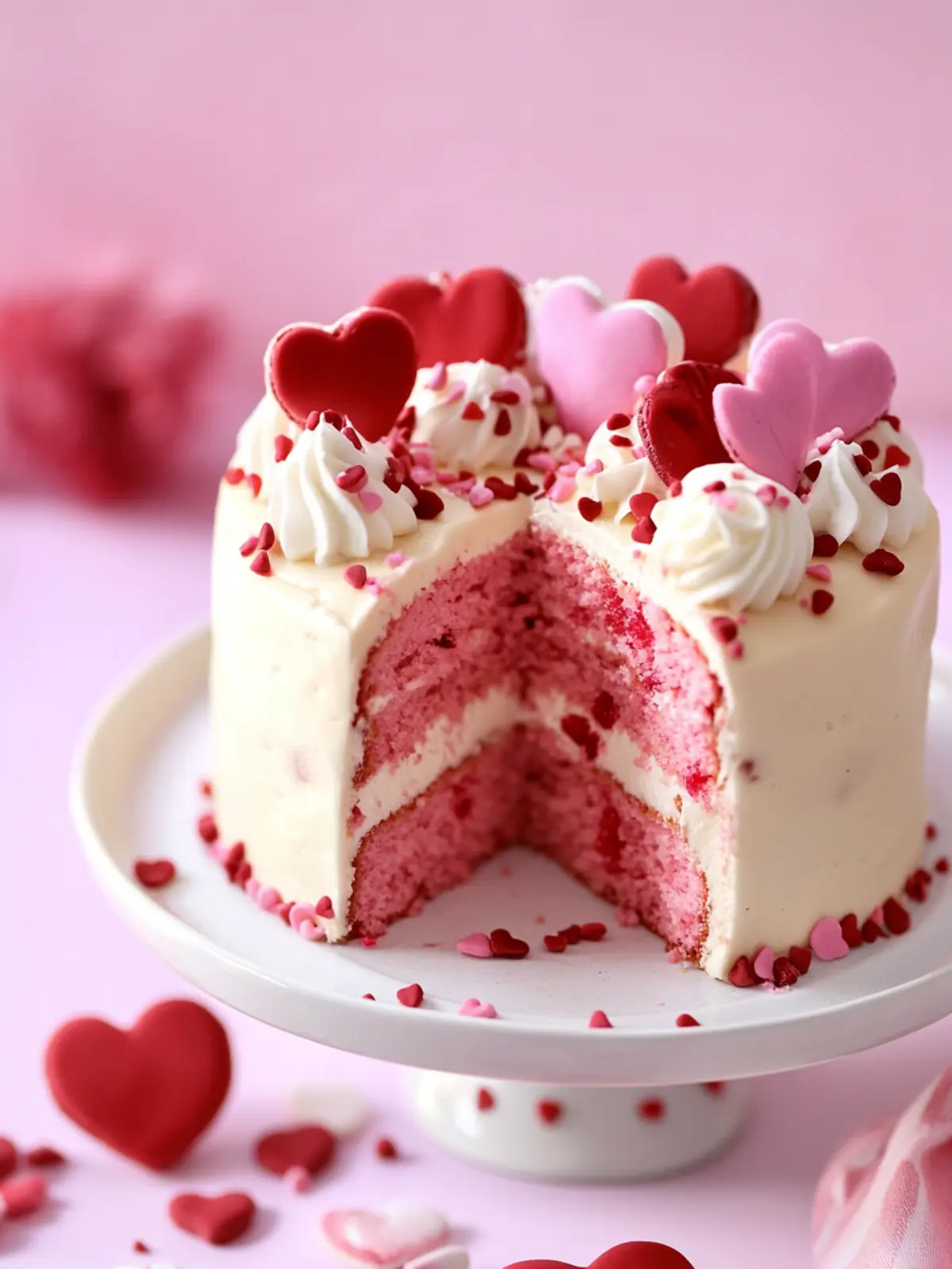 Mini Valentine’s Day Cake with a Sweet Candy Surprise 2 Mini Valentine’s Day Cake