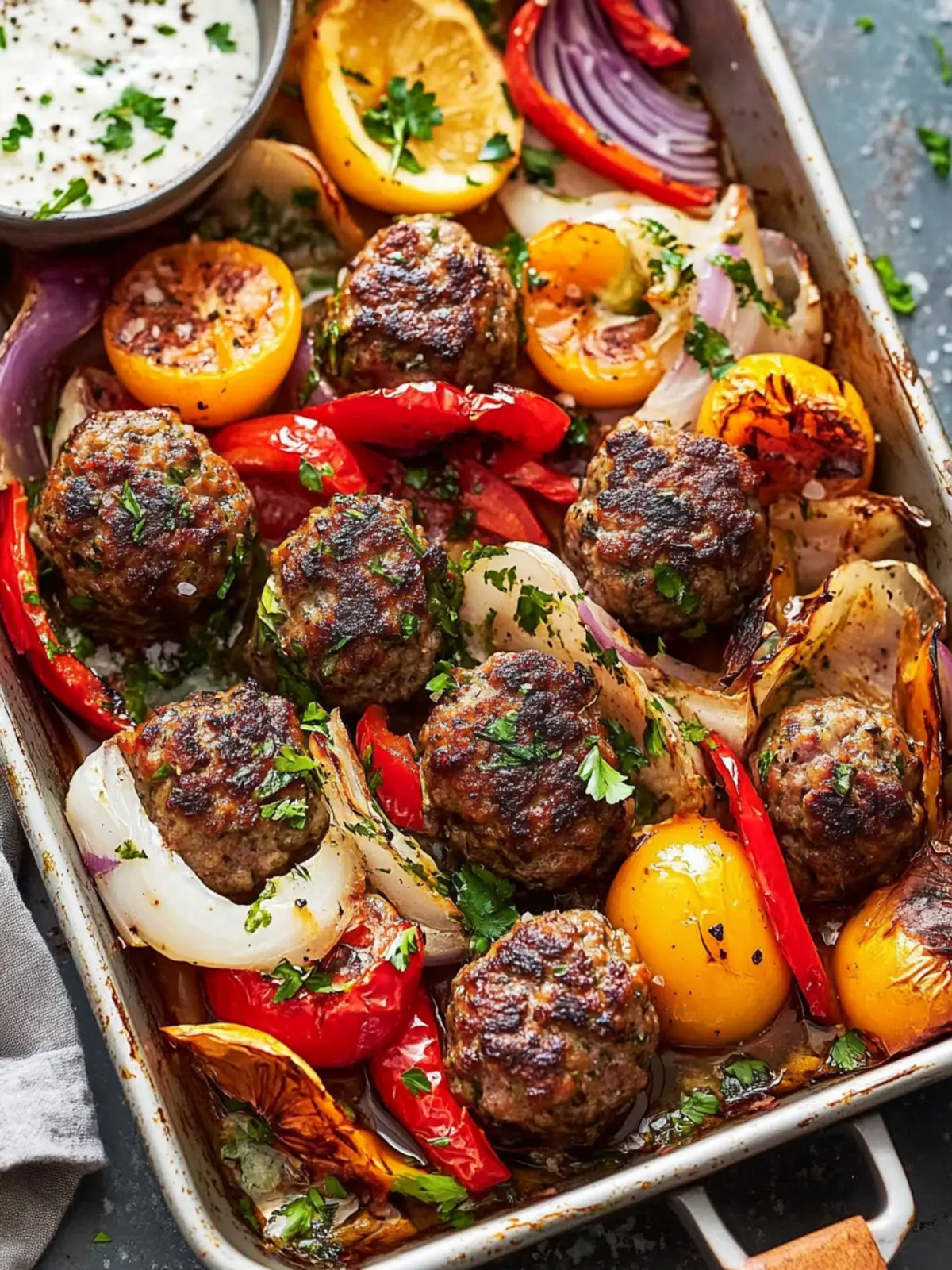 Savory Tray Bake Dinner: Irresistible Lamb Kofta Meatballs 2 Tray bake dinner: Lamb kofta meatballs